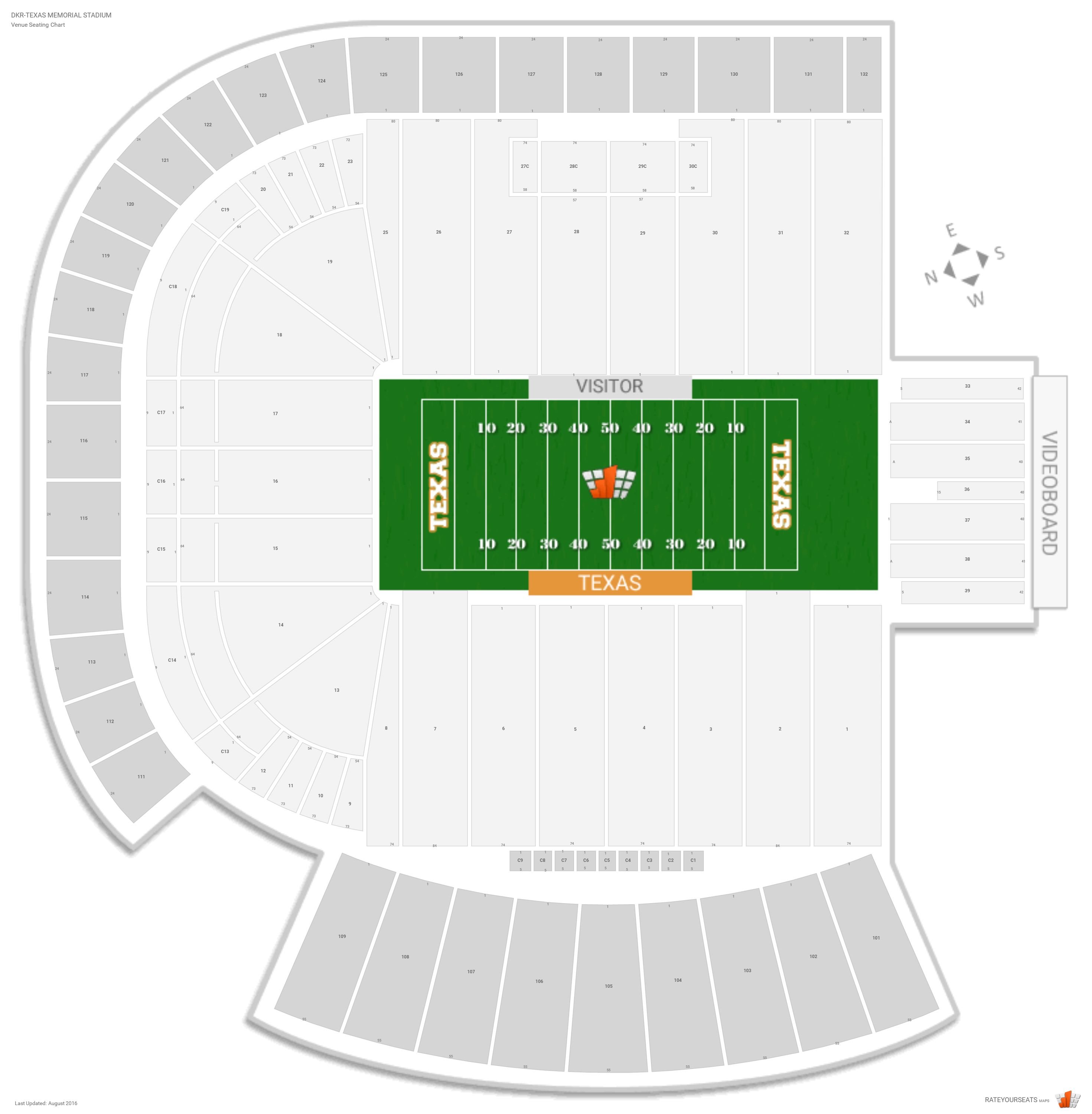 DKR-Texas Memorial Stadium (Texas) Seating Guide ...