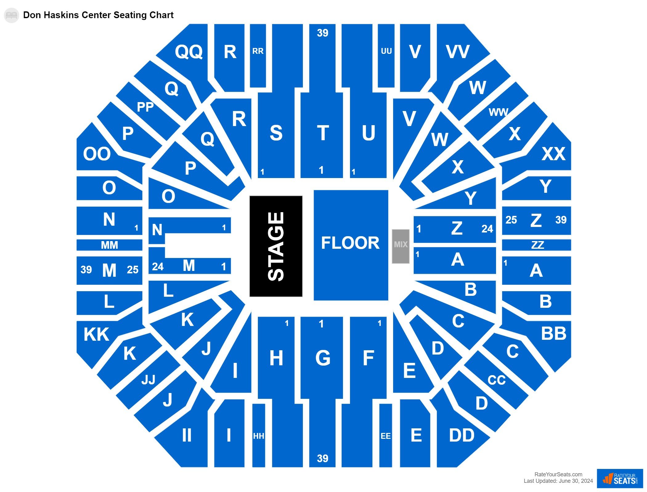 Comedy seating chart at Don Haskins Center