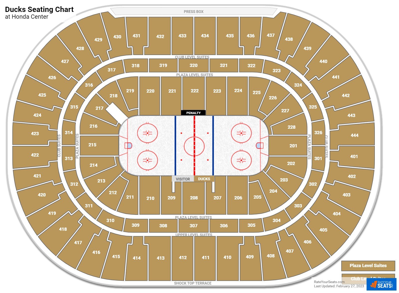 Anaheim Ducks Seating Chart at Honda Center
