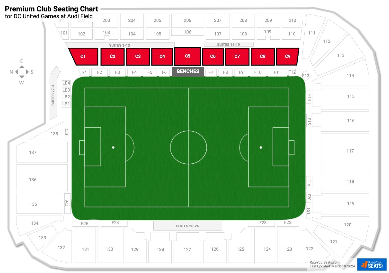 DC United EagleBank Club Seating Chart at Audi Field