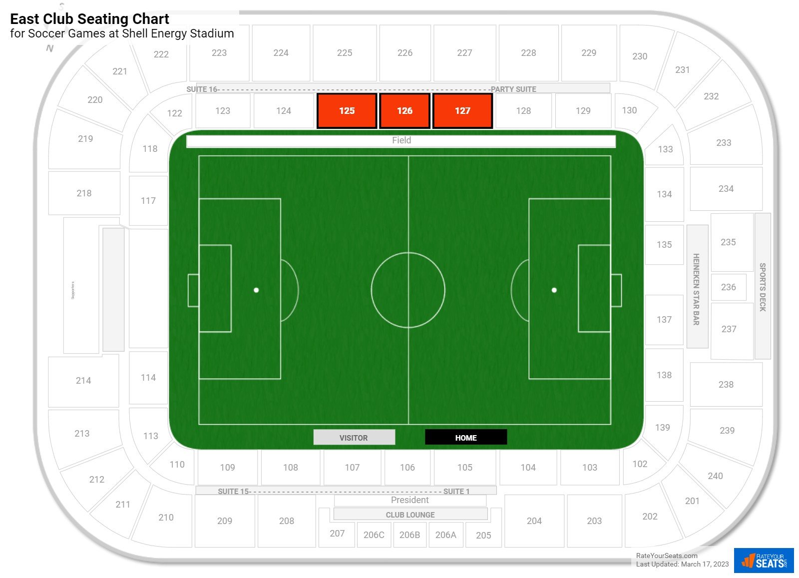 click to enlarge Soccer East Club Seating Chart at Shell Energy Stadium