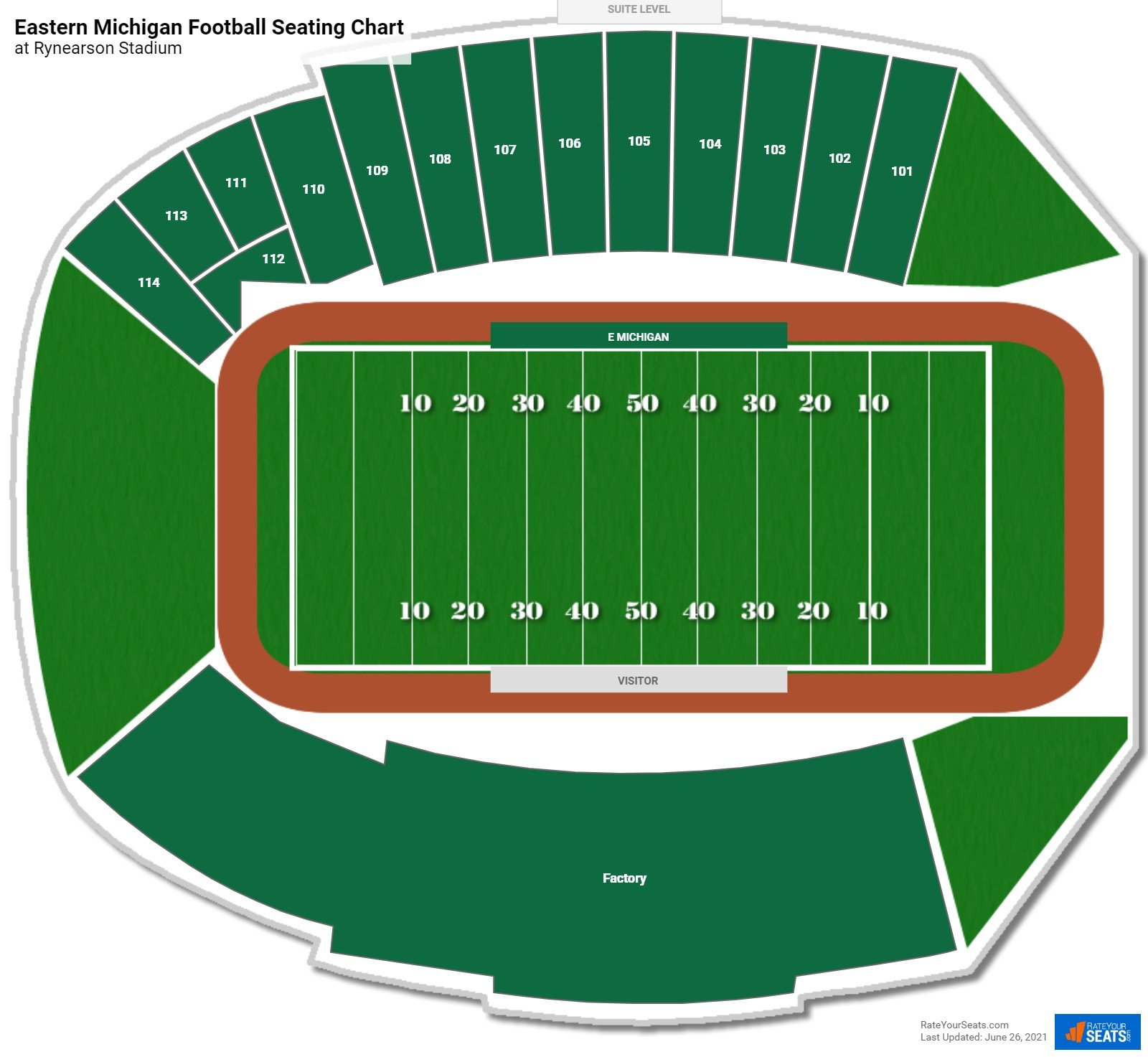 Eastern Michigan Eagles Seating Chart at Rynearson Stadium
