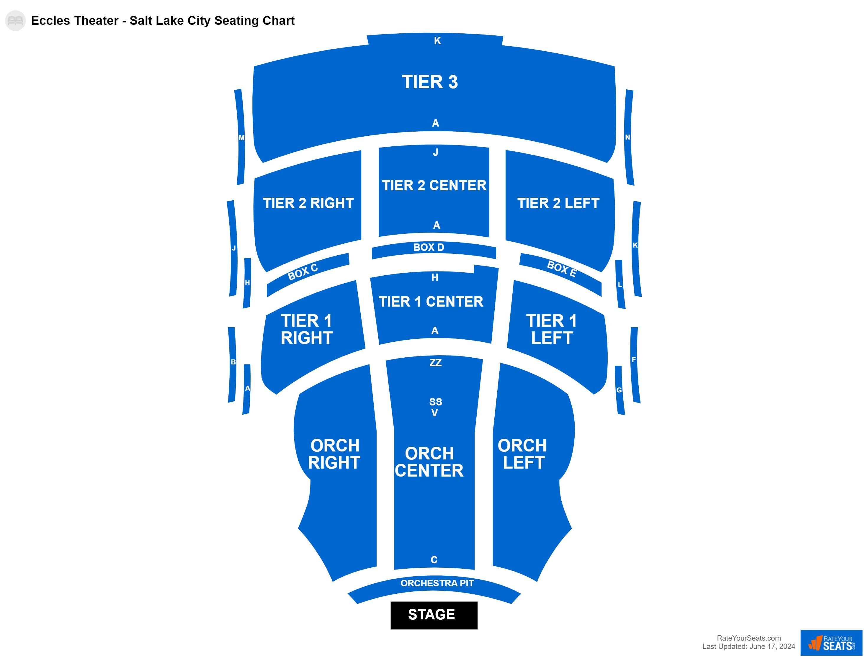 Interactive seating chart Comedy seating chart at Eccles Theater - Salt Lake City