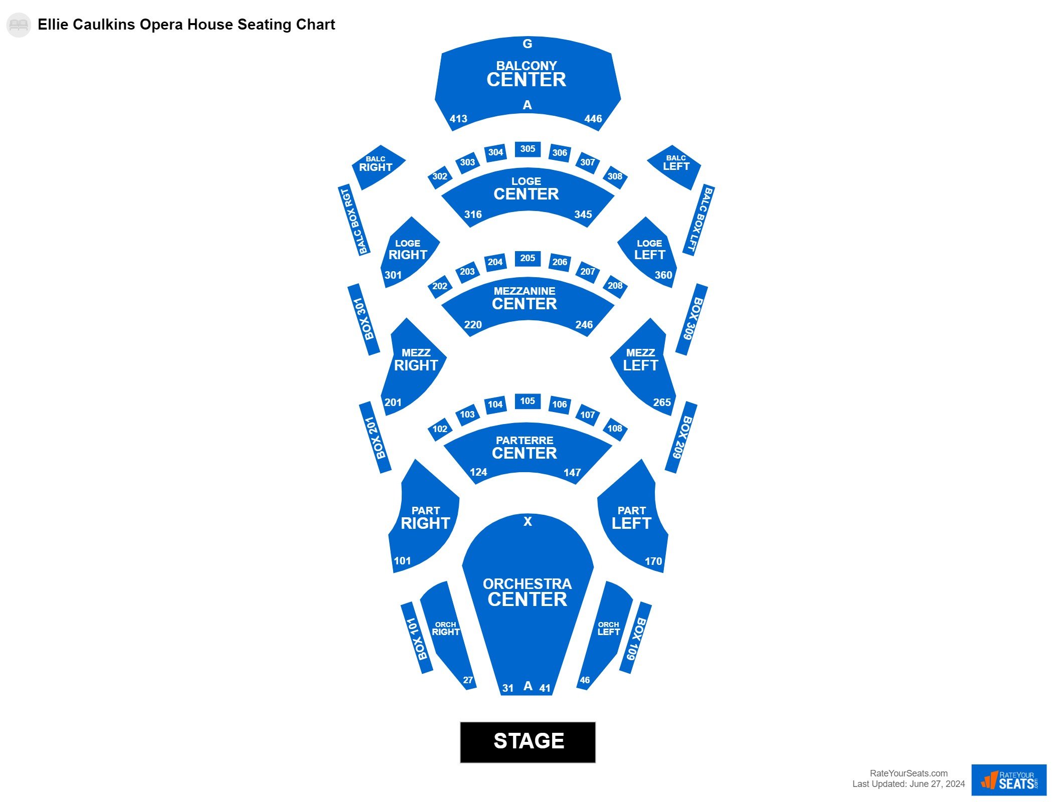 Interactive seating chart Comedy seating chart at Ellie Caulkins Opera House