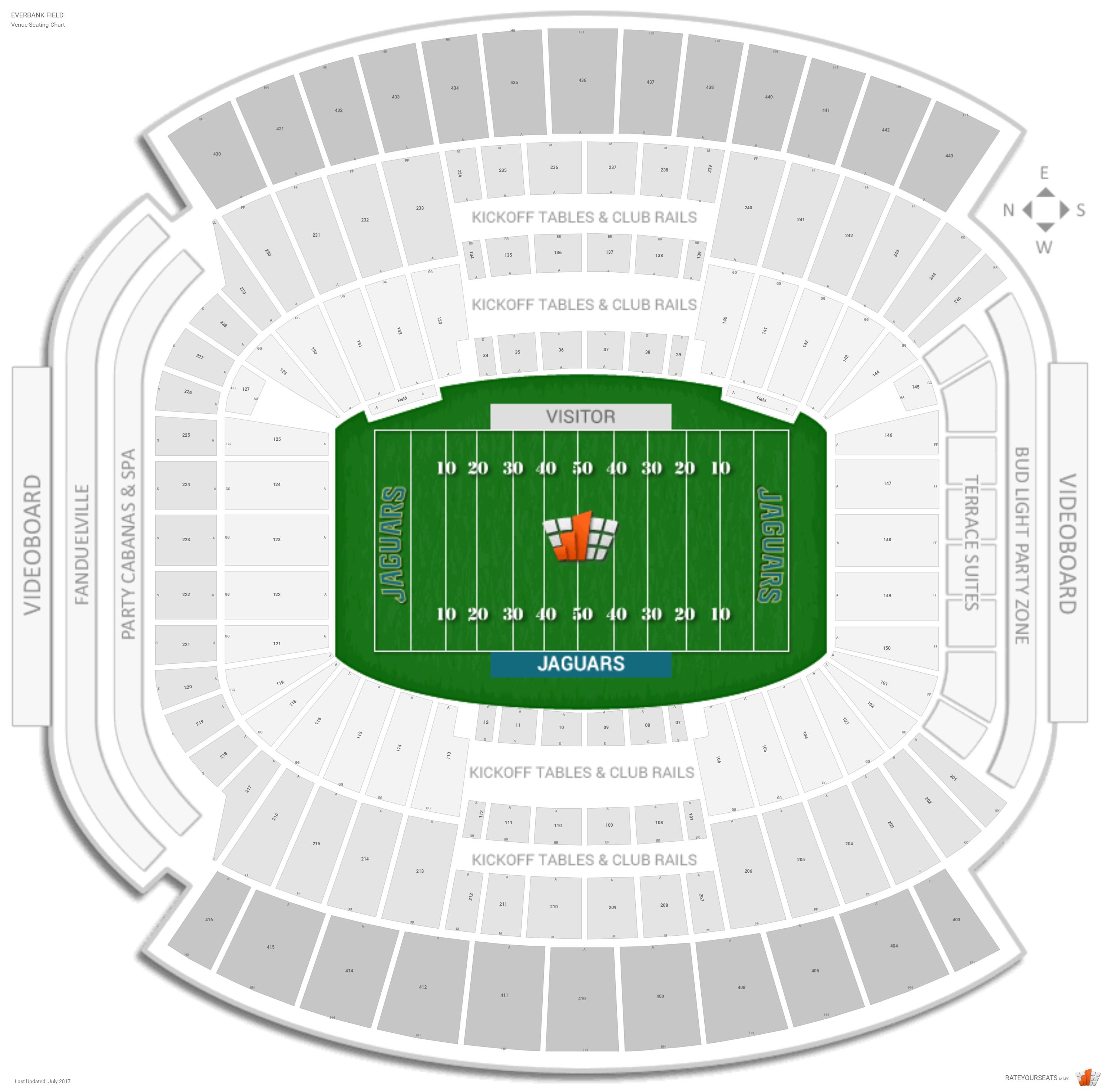 Jacksonville Jaguars Seating Chart Stadium