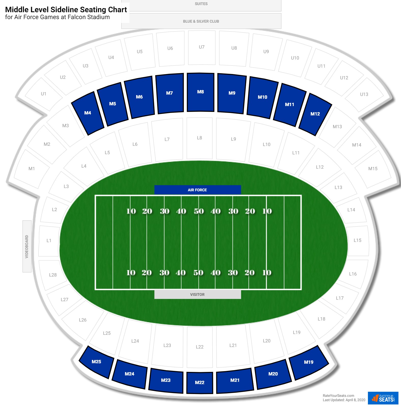falcon stadium air force seating guide rateyourseats com falcon stadium seat chart