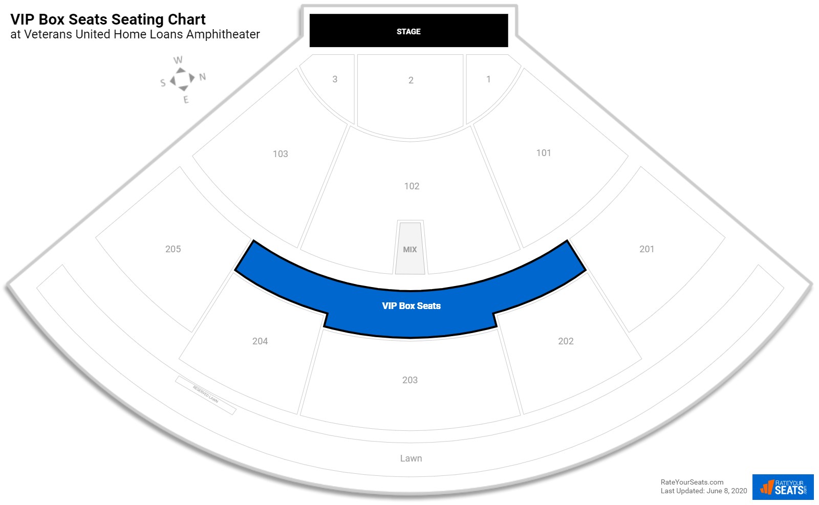 Virginia Beach Amphitheater Detailed Seating Chart