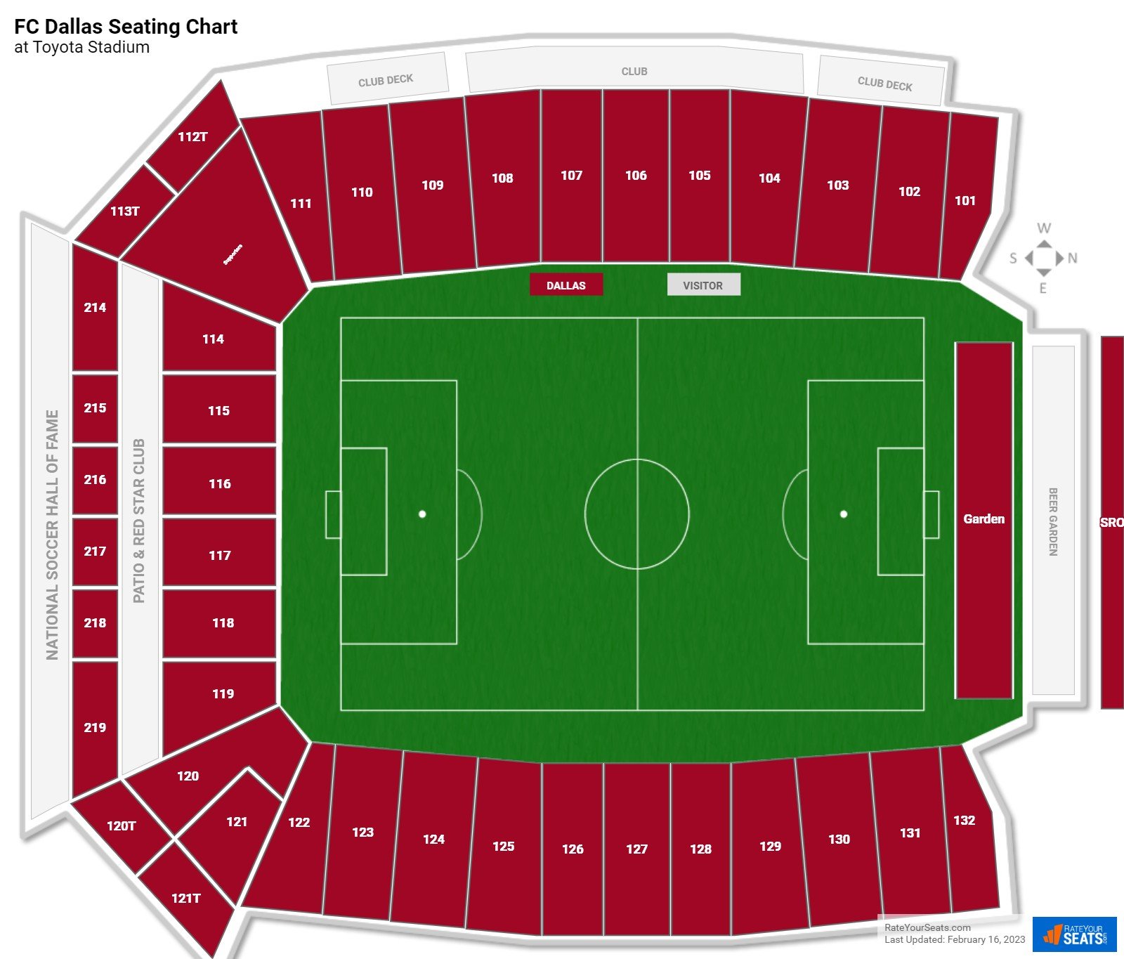FC Dallas Seating Chart at Toyota Stadium