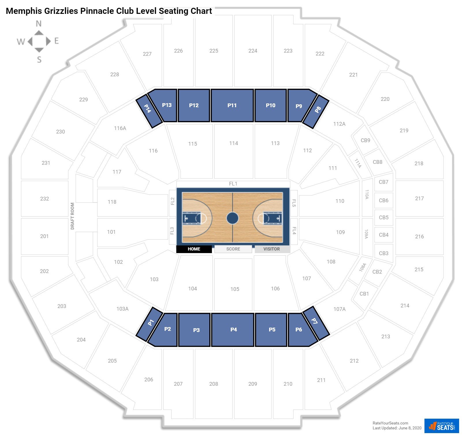 Fedex Forum Seating Chart Club Level