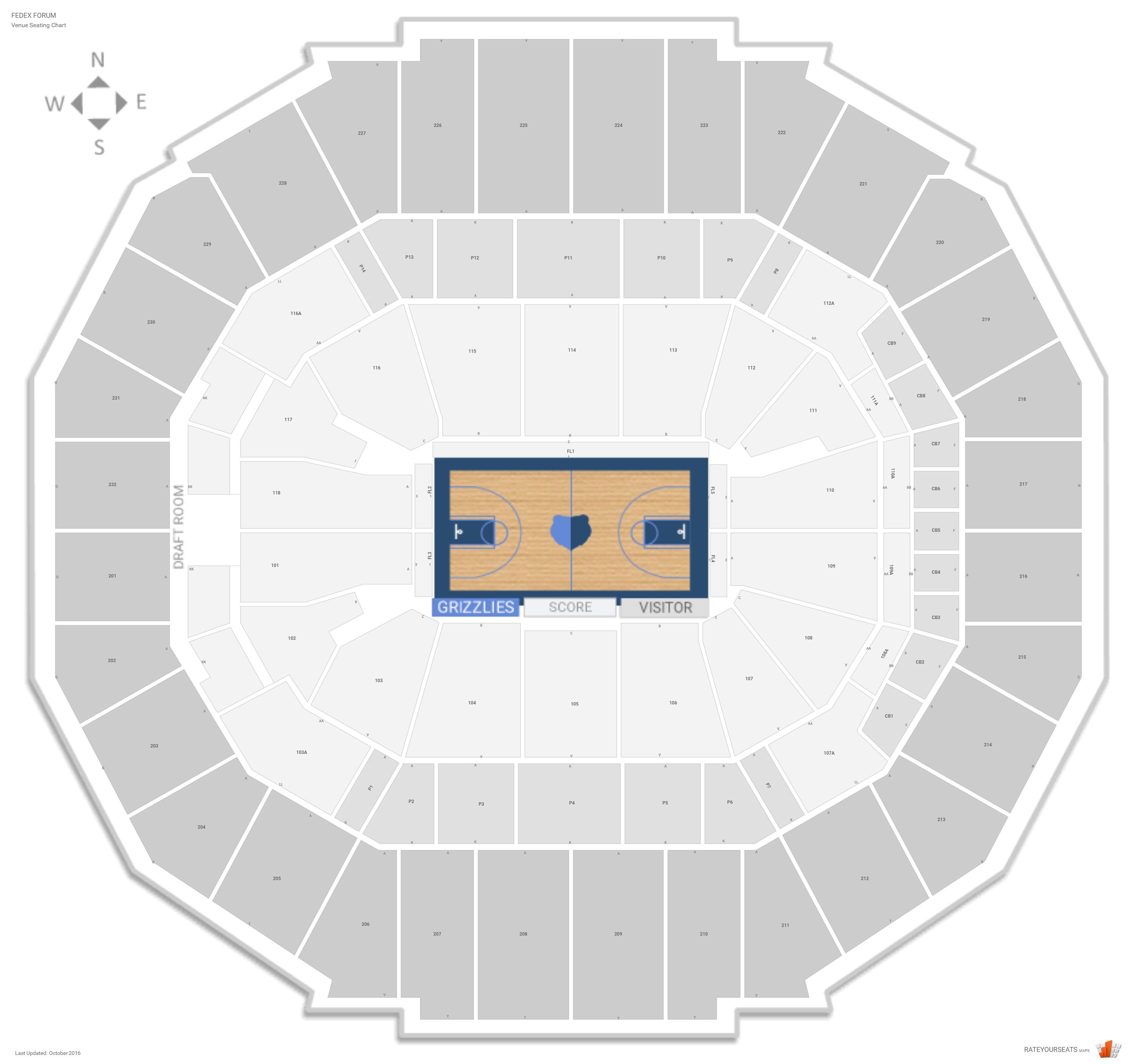 University Of Memphis Basketball Seating Chart