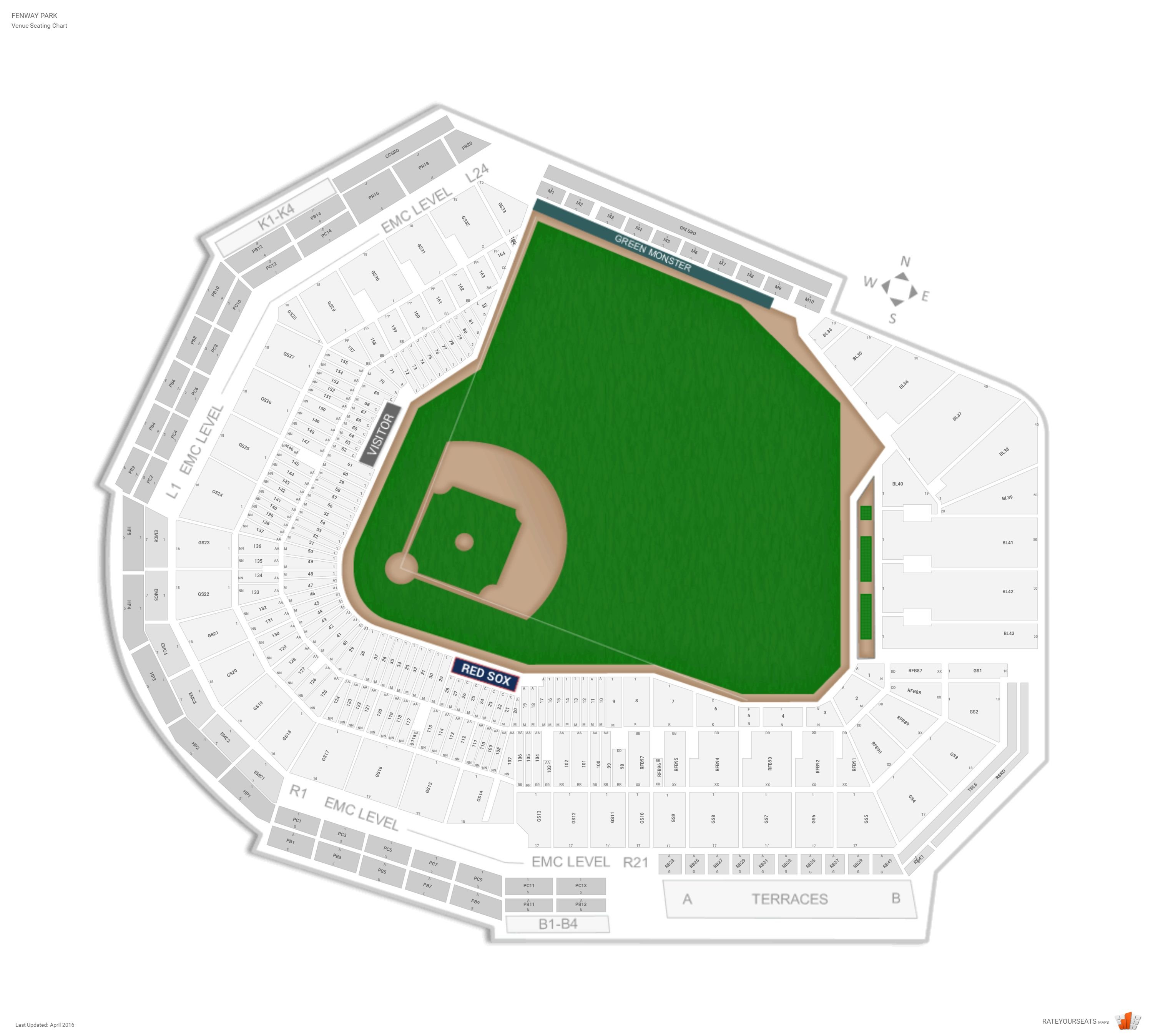 Fenway Concert Seating Chart With Seat Numbers