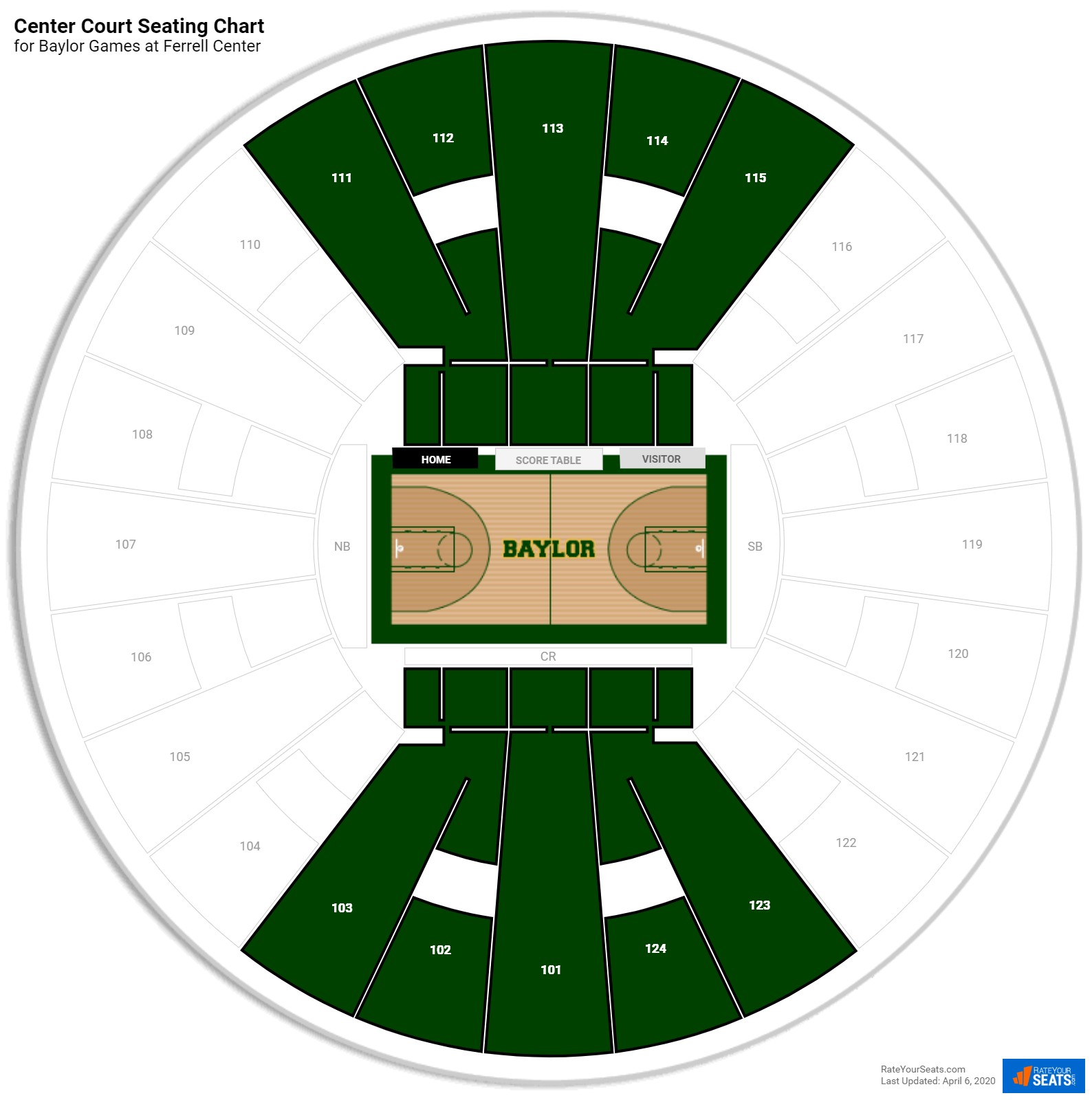 Ferrell Center Interactive Seating Chart