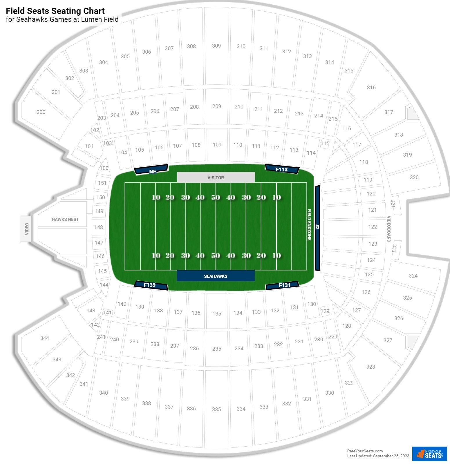 Seahawks Field Seats Seating Chart at Lumen Field