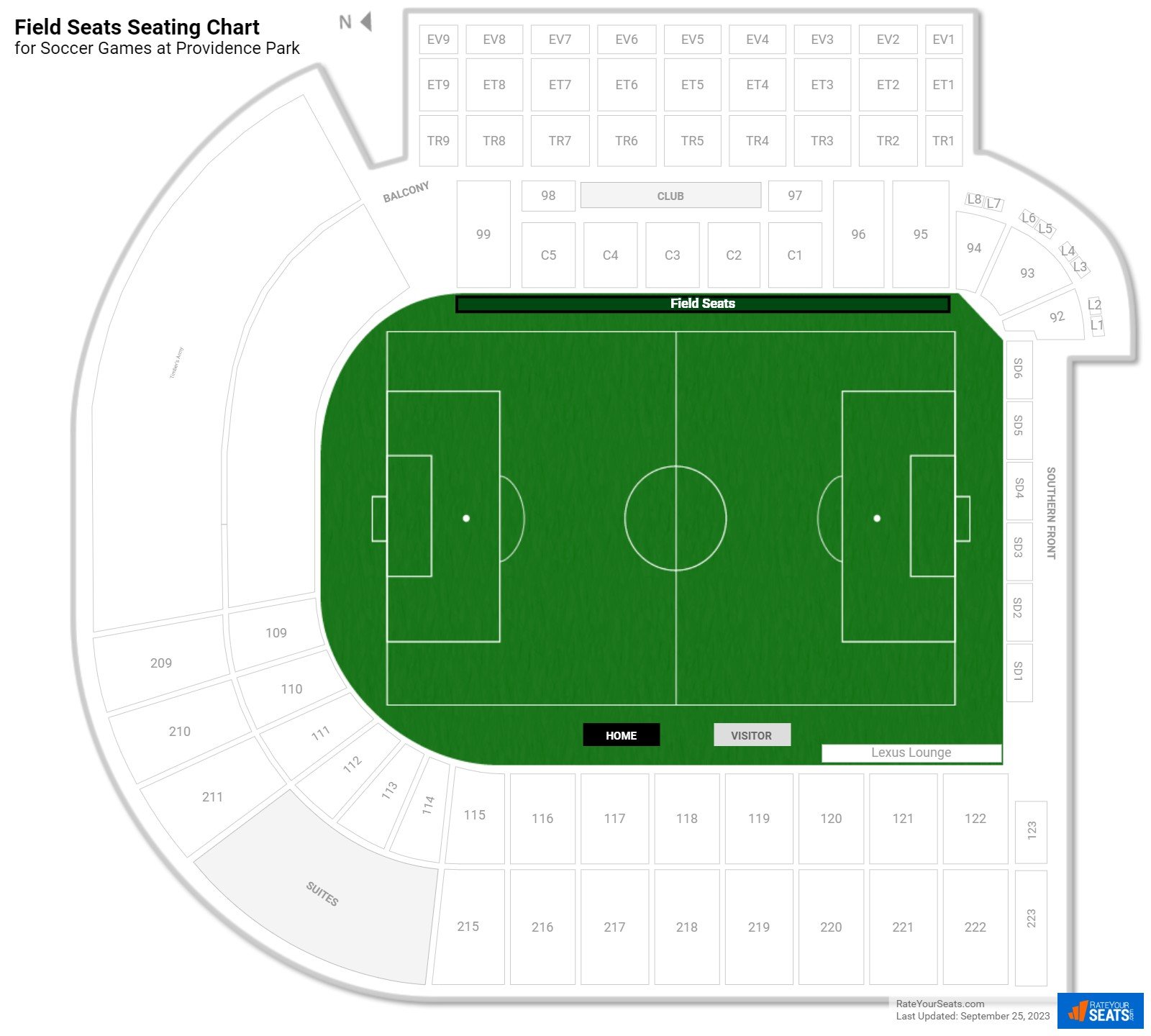 click to enlarge Soccer Field Seats Seating Chart at Providence Park