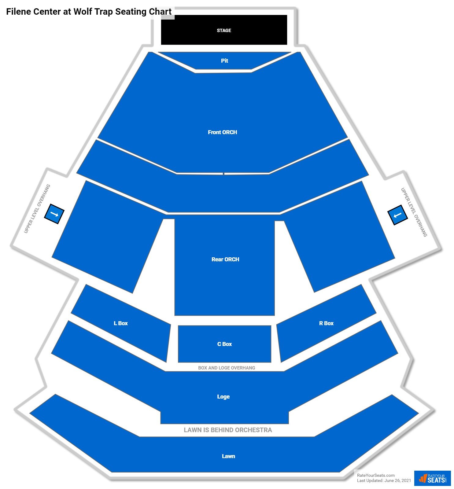 Filene Center at Wolf Trap Concert Seating Chart