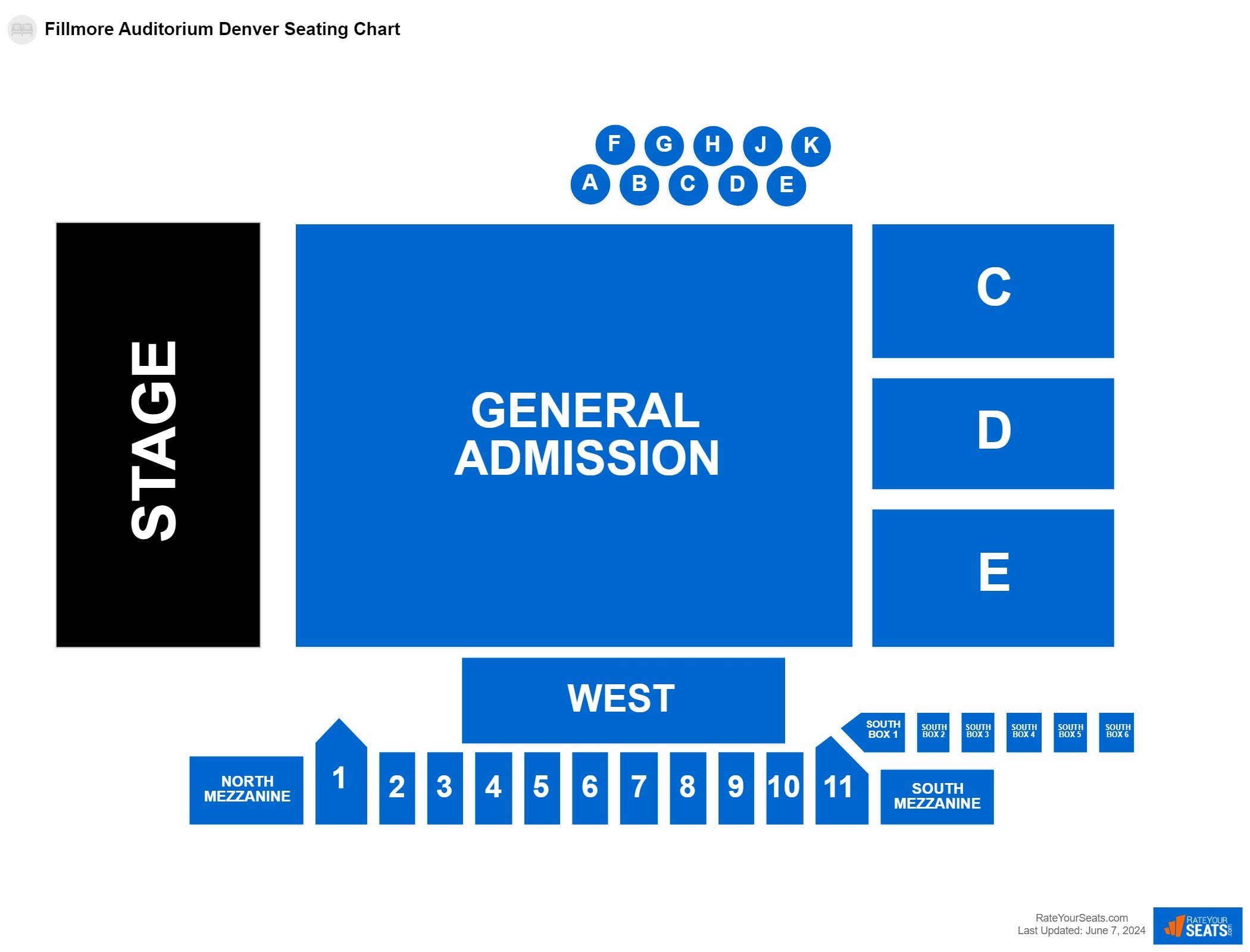 Interactive seating chart Concert seating chart at Fillmore Auditorium Denver