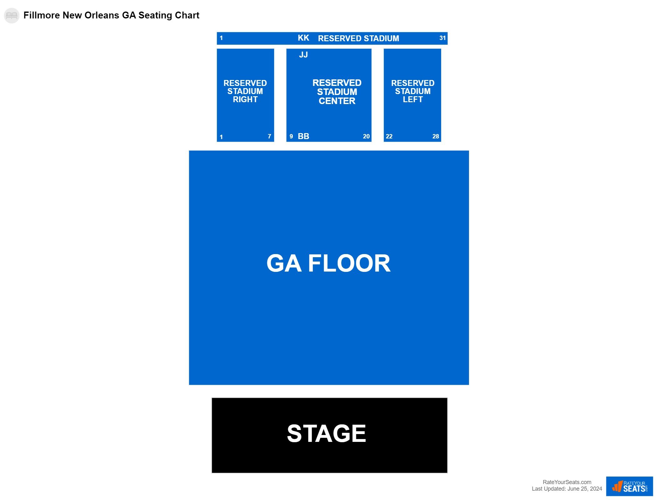Interactive seating chart Concert seating chart at Fillmore New Orleans