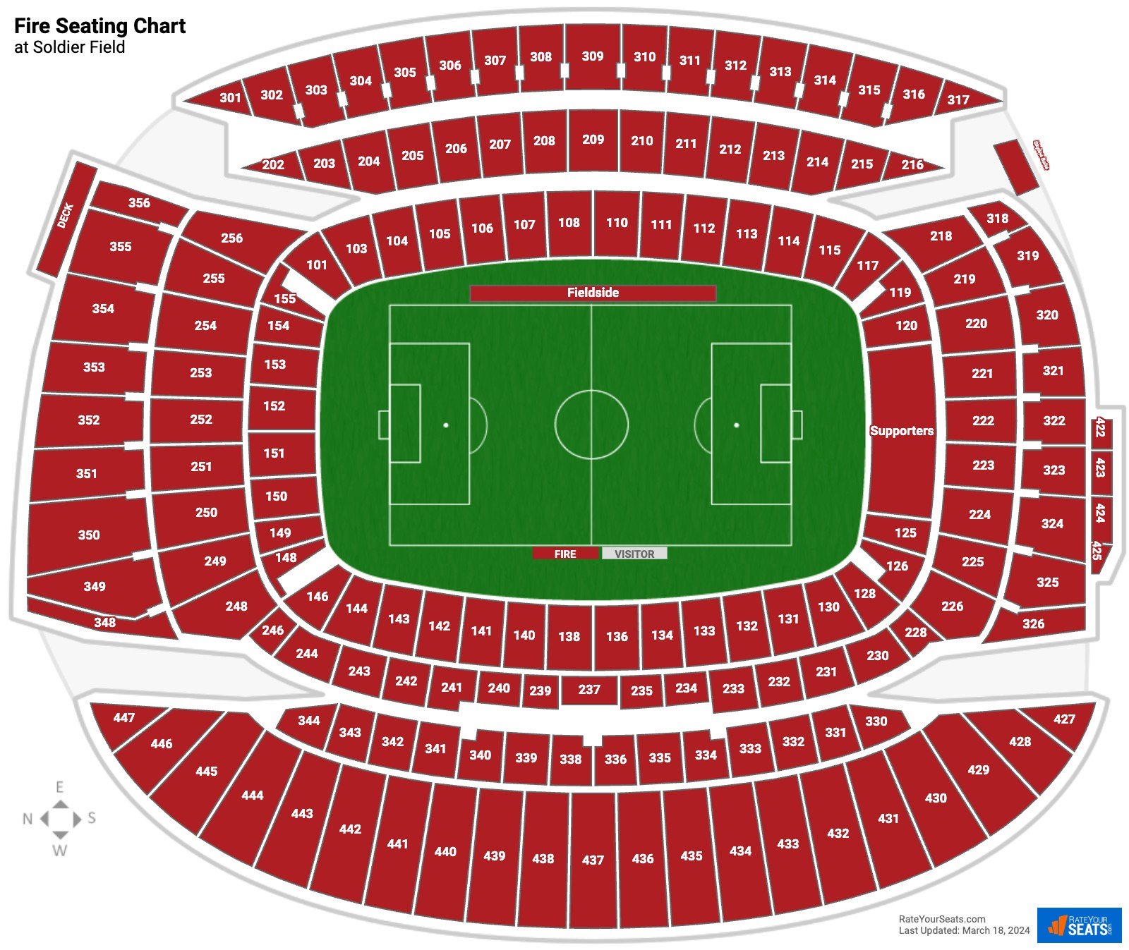 Chicago Fire Seating Chart at Soldier Field