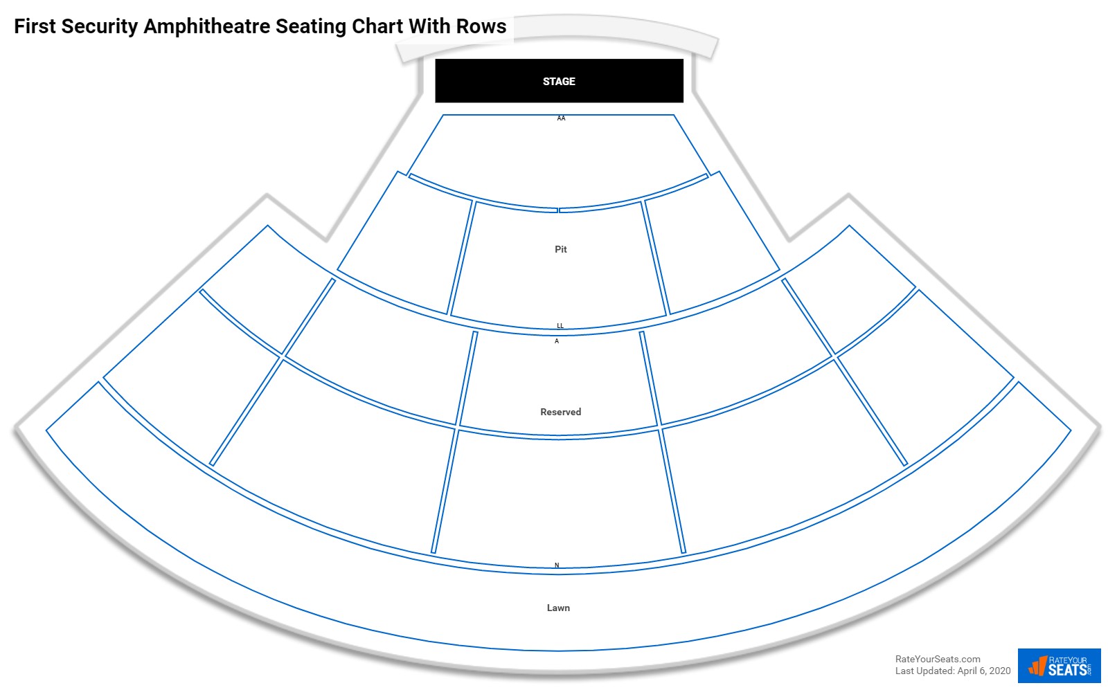 First Security Amphitheatre seating chart with rows