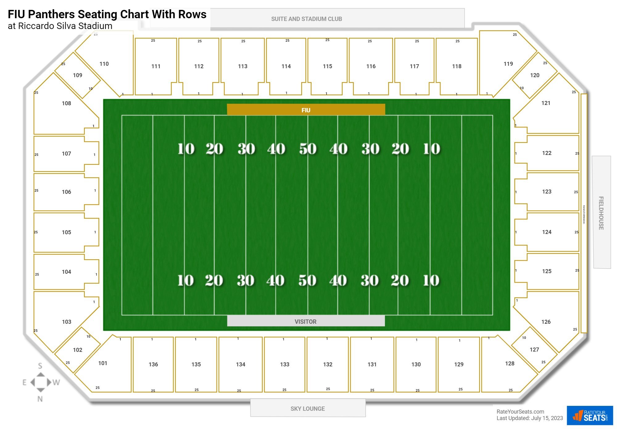 Riccardo Silva Stadium seating chart with row numbers
