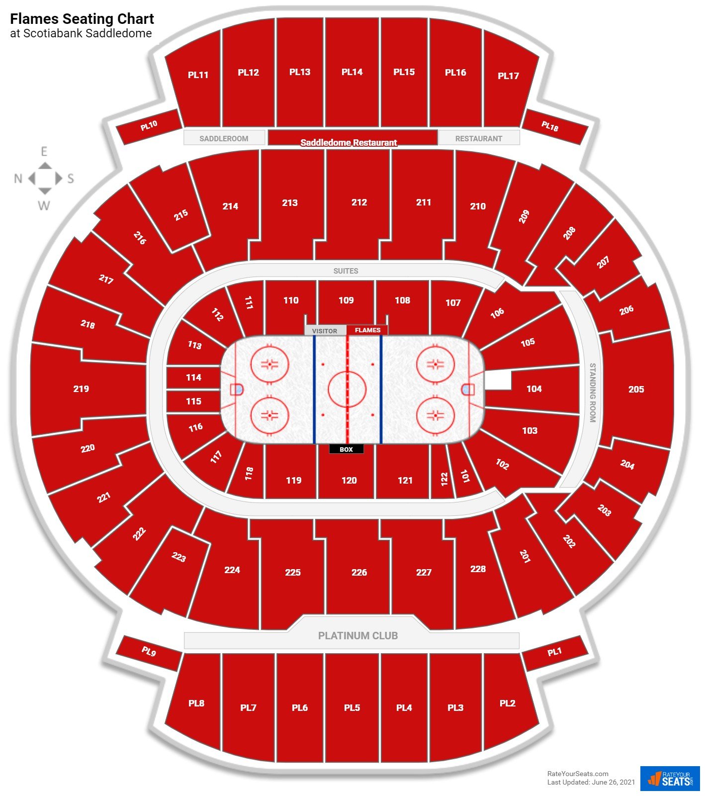 Calgary Flames Seating Chart at Scotiabank Saddledome