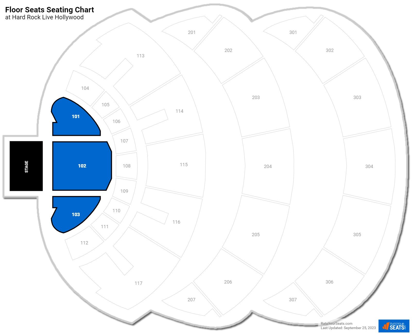 Concert Floor Seats Seating Chart at Hard Rock Live Hollywood