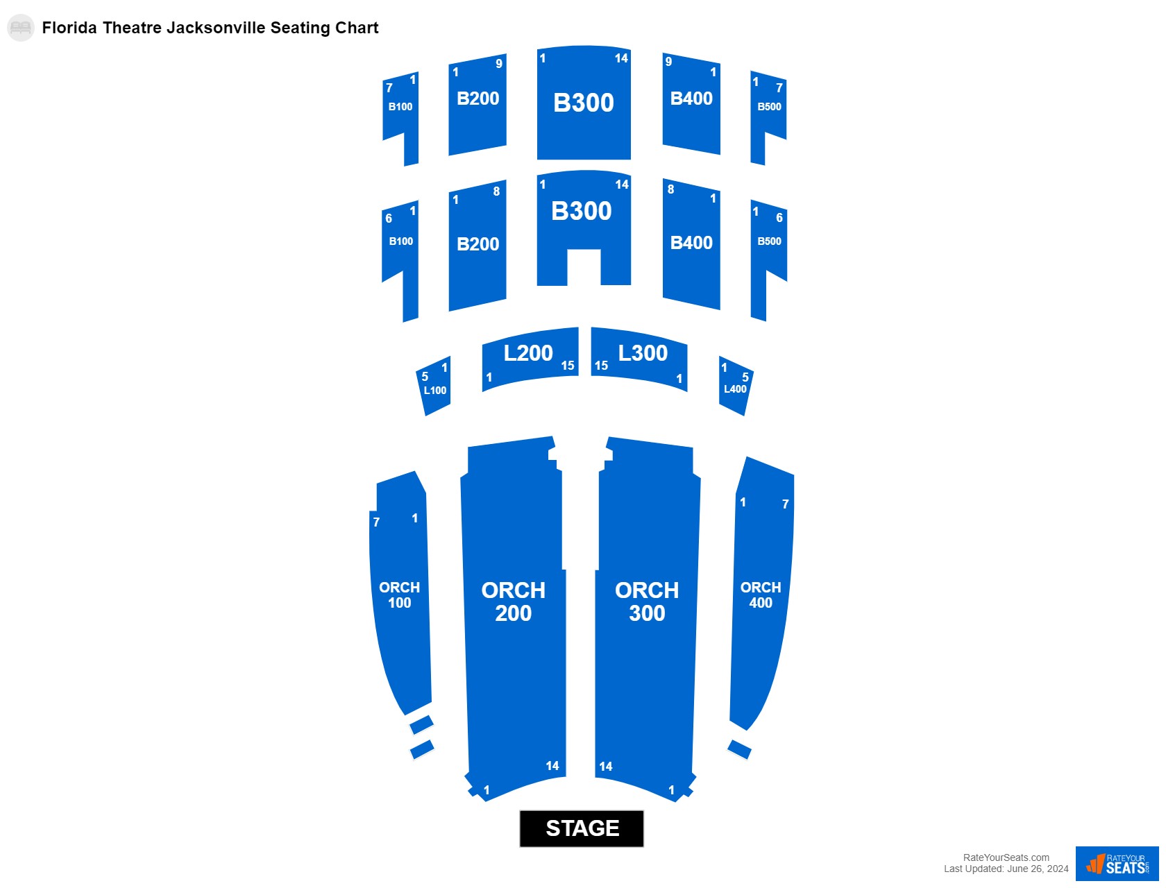 Interactive seating chart Comedy seating chart at Florida Theatre Jacksonville