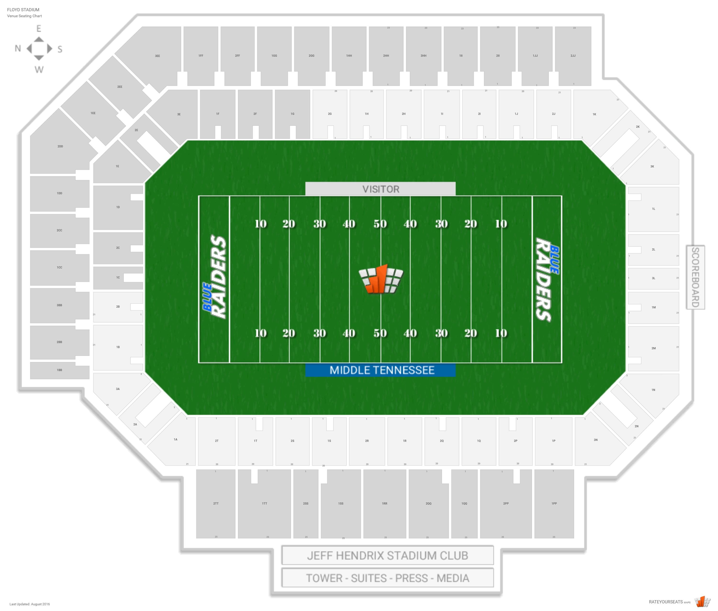 Tn Football Stadium Seating Chart