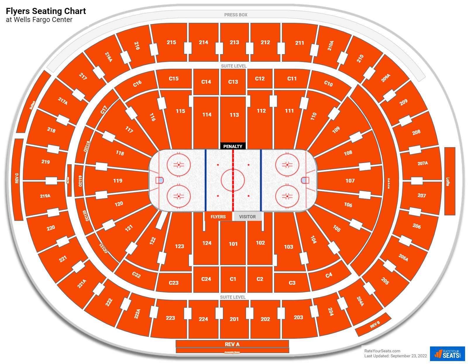 Philadelphia Flyers Seating Chart at Wells Fargo Center