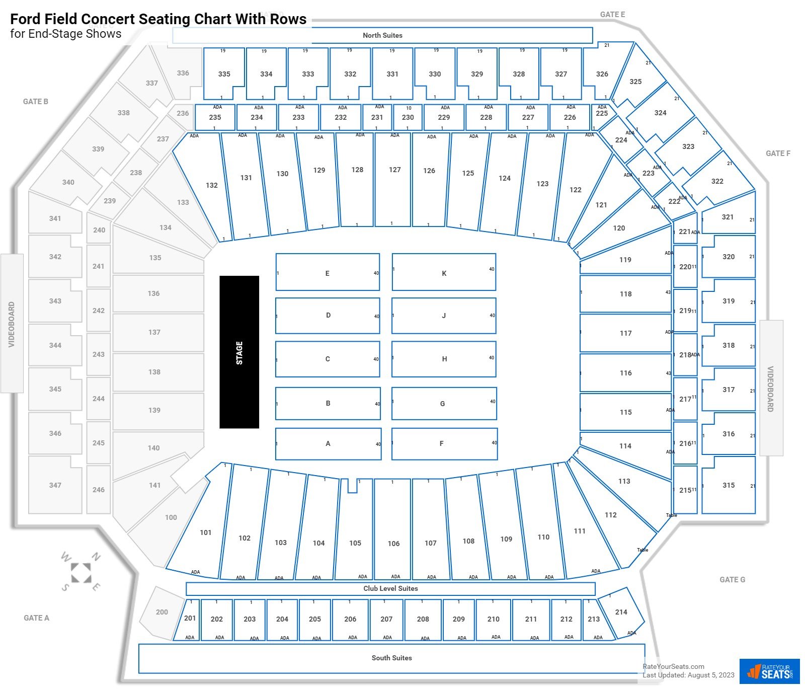 Ford Field Seating Charts for Concerts