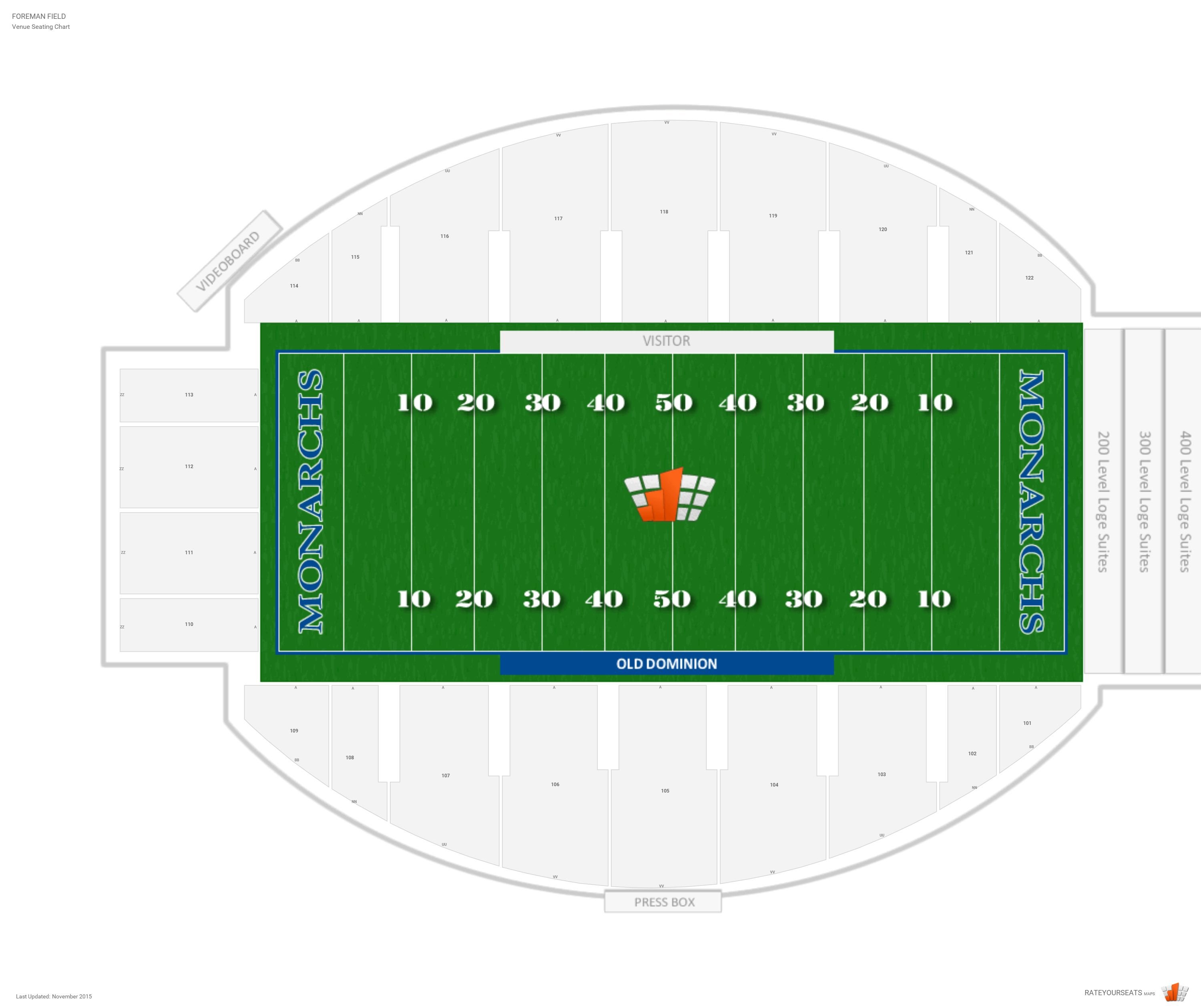 Foreman Field Seating Chart