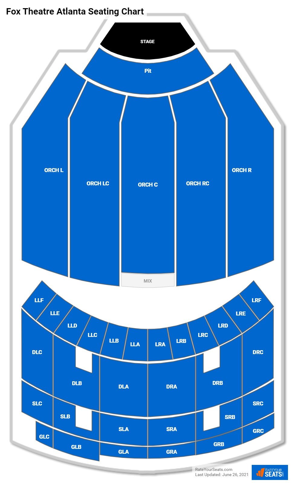 Fox Theatre Atlanta Theater Seating Chart