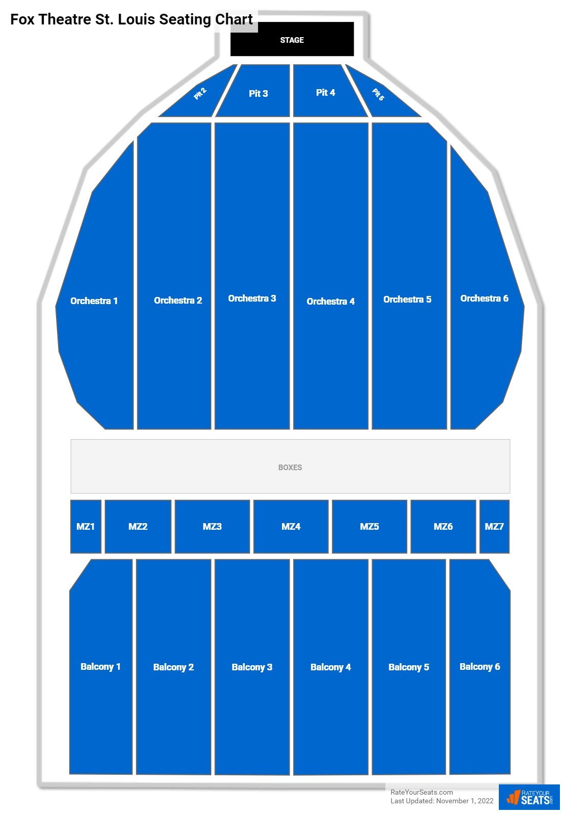 Fox Theatre St. Louis Theater Seating Chart