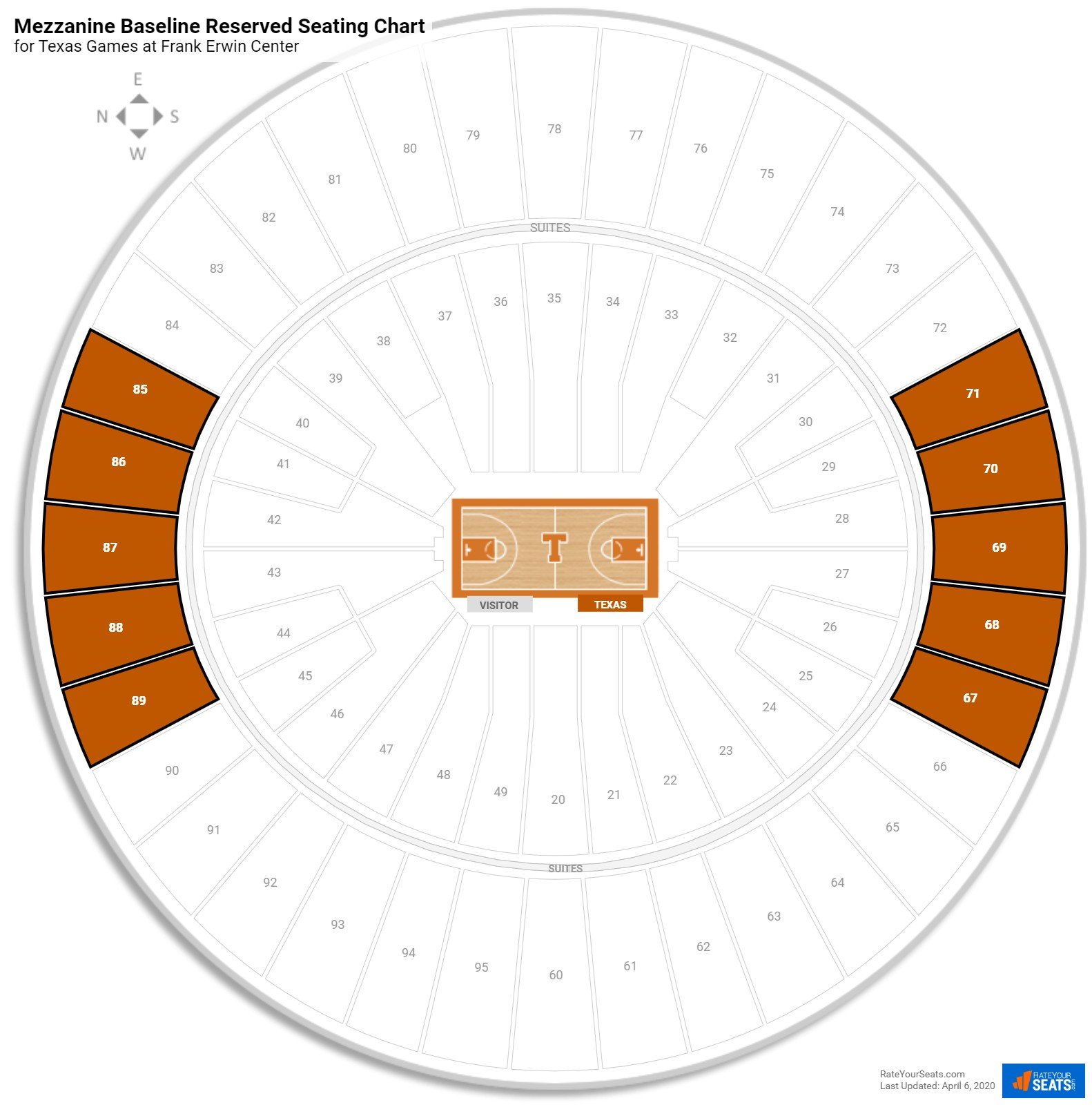 Frank Erwin Center Seating Chart With Rows