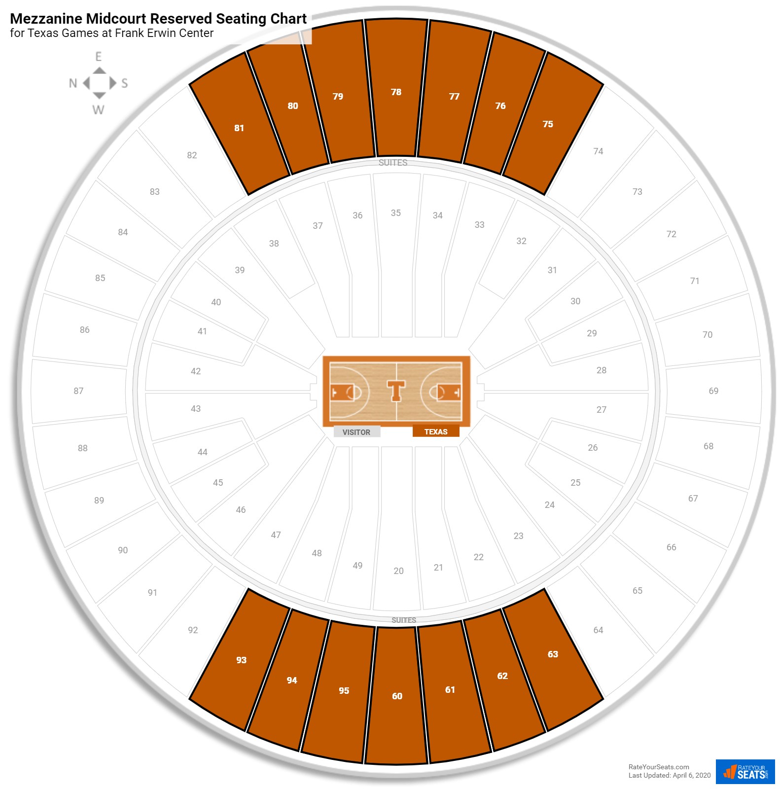 Frank Erwin Center Seating Chart With Row Numbers