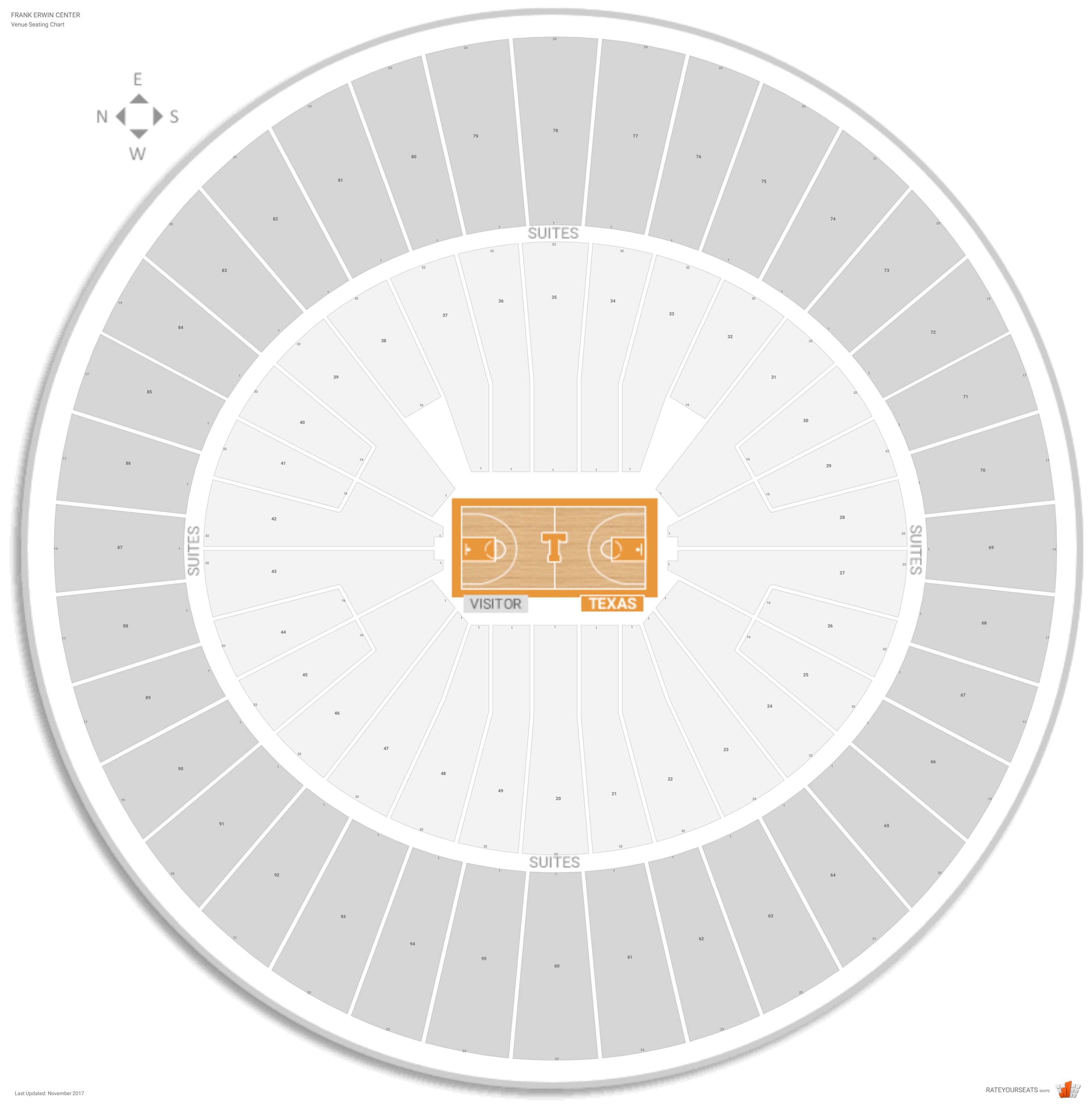 Frank Erwin Center Seating Chart With Rows