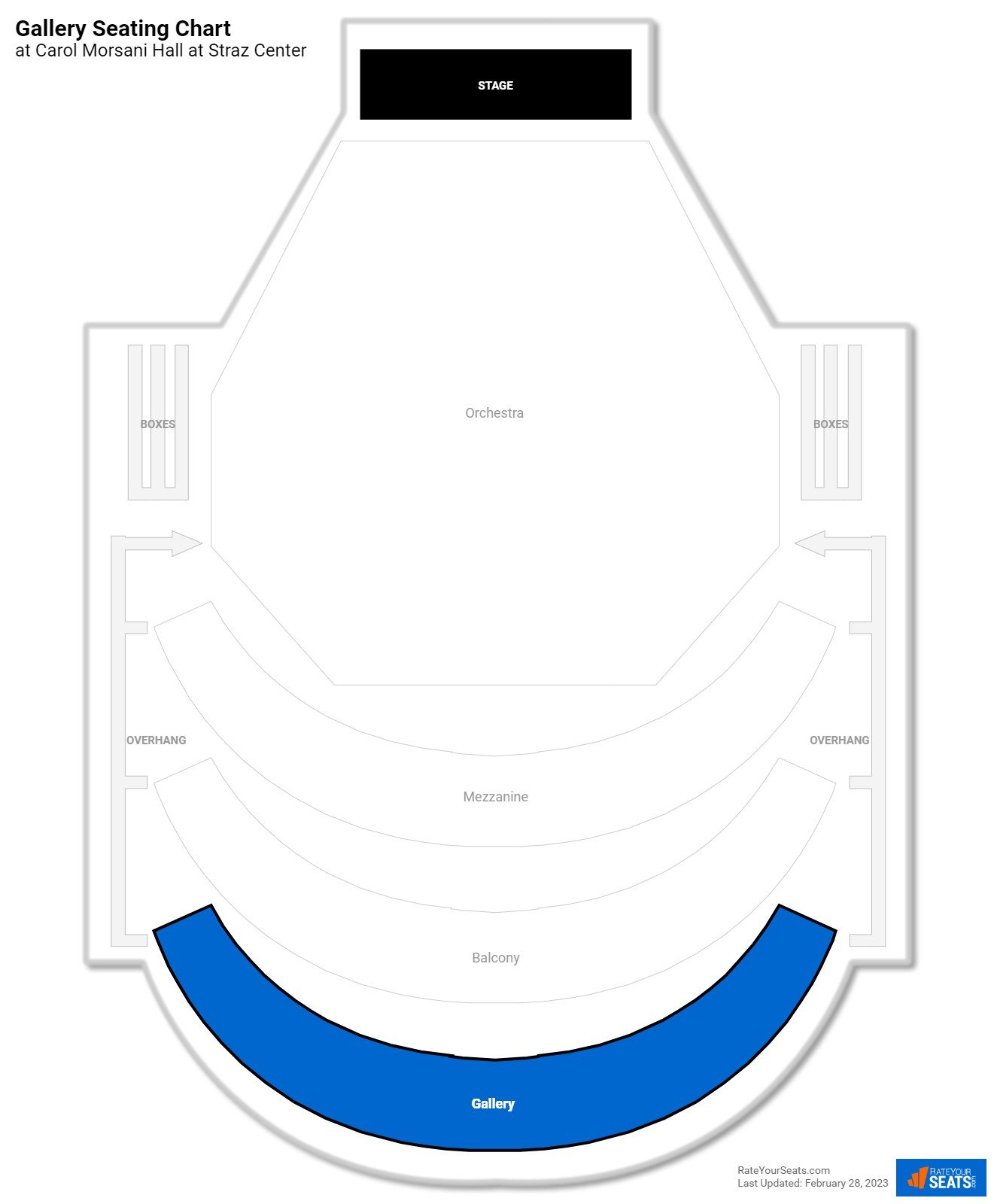 click to enlarge Theater Gallery Seating Chart at Carol Morsani Hall at Straz Center