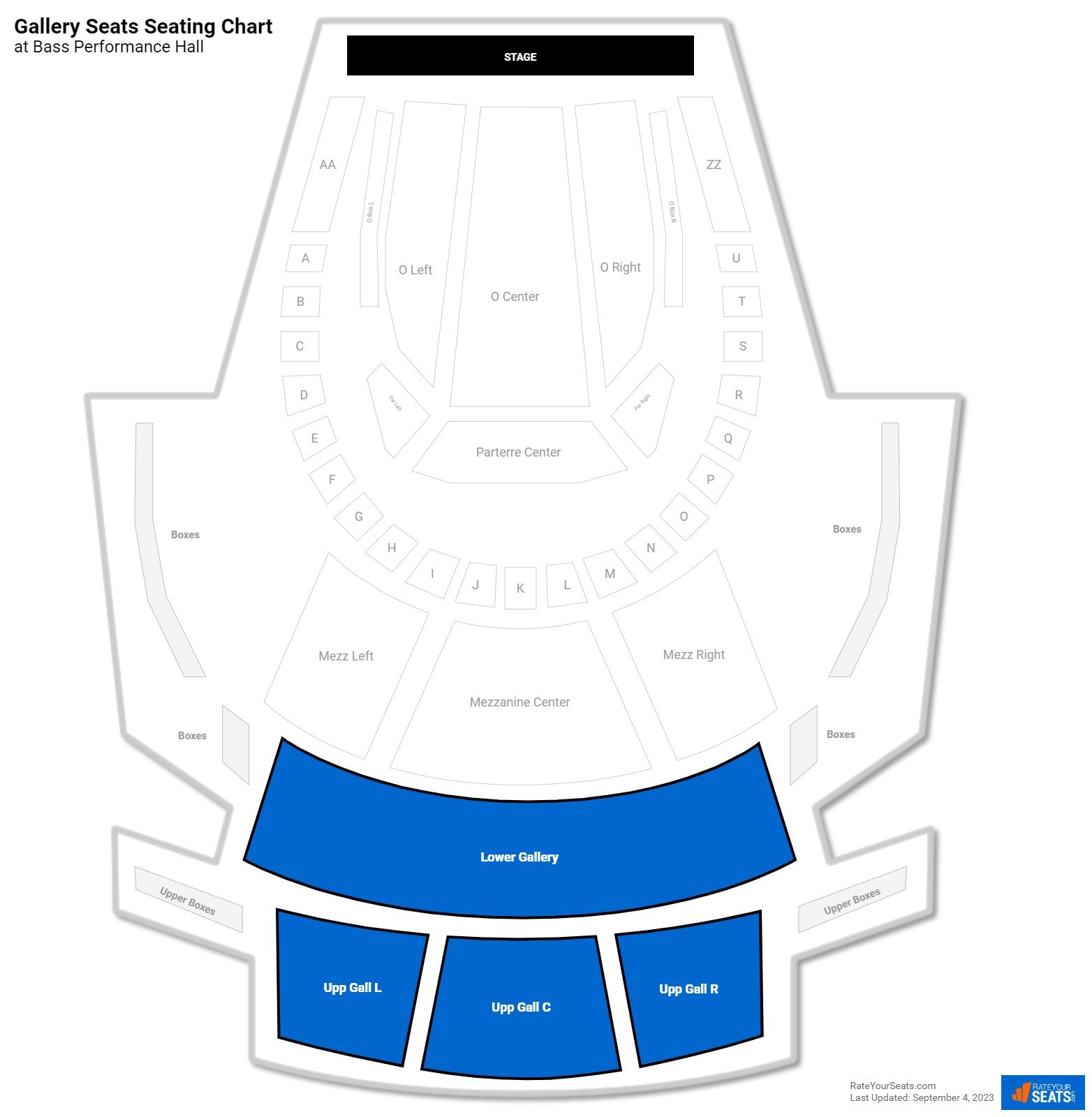 click to enlarge Theater Gallery Seats Seating Chart at Bass Performance Hall