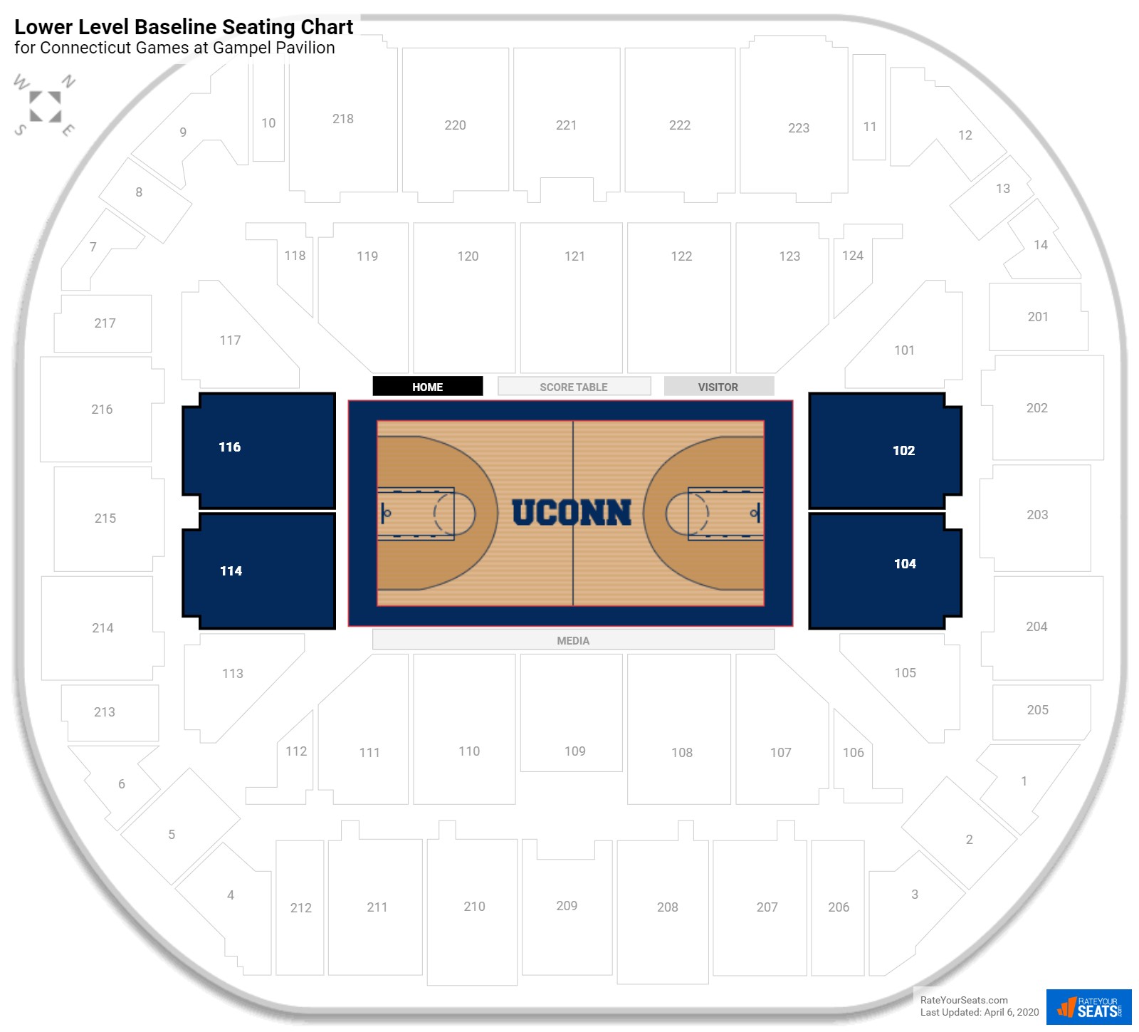 Uconn Huskies Gampel Pavilion Seating Chart