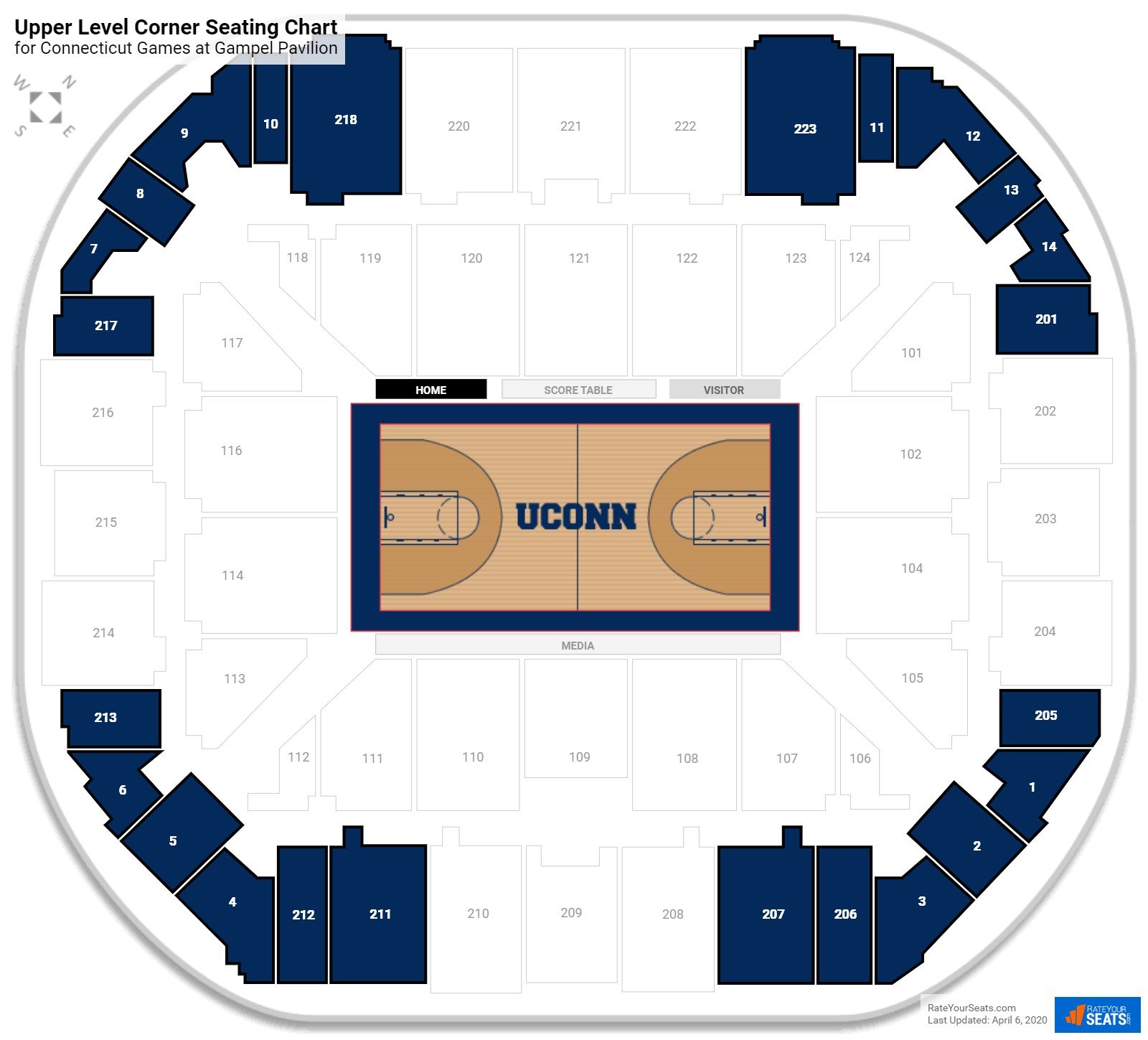 Seating Chart Gampel Pavilion Storrs Ct