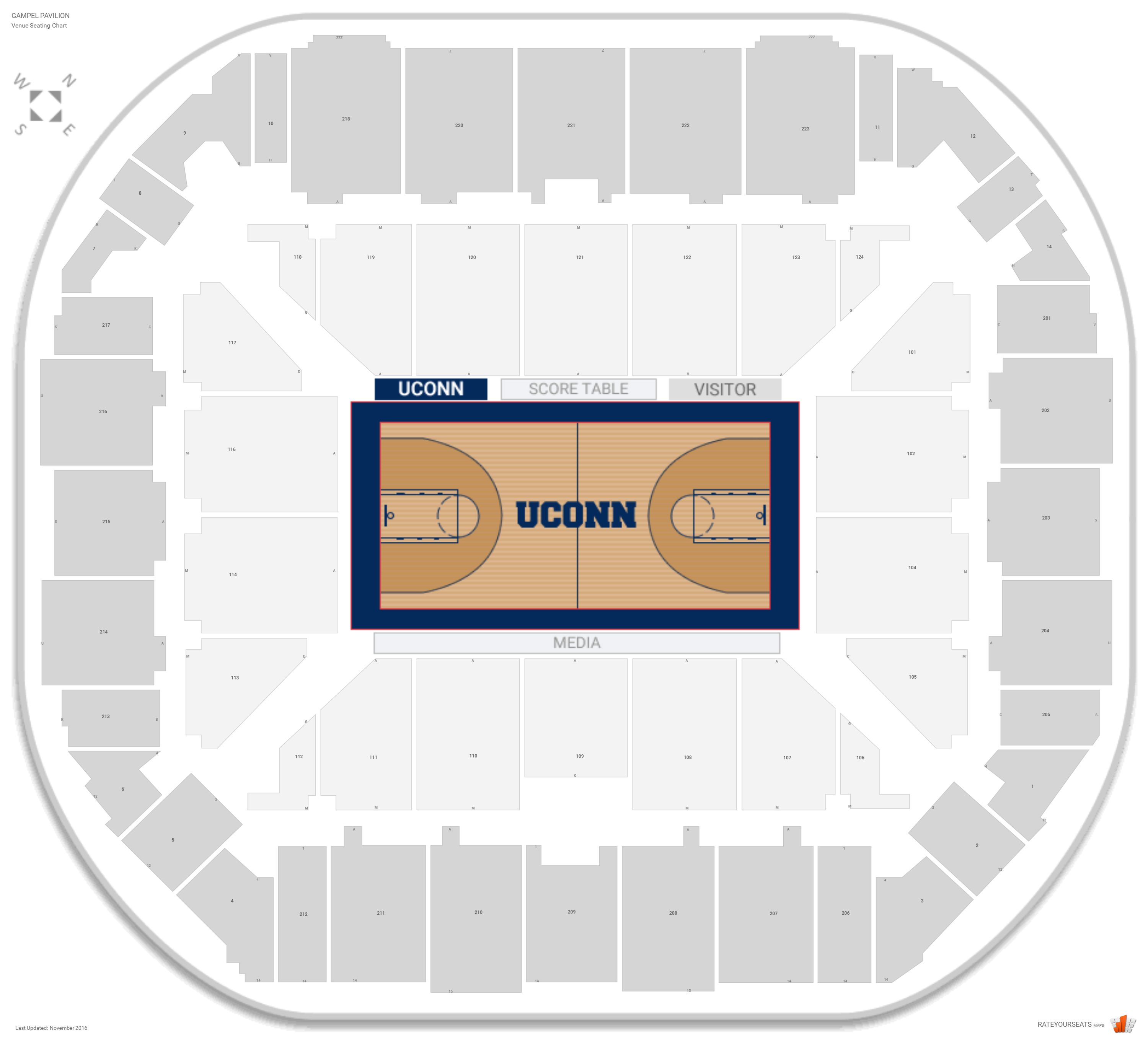 Uconn Huskies Gampel Pavilion Seating Chart