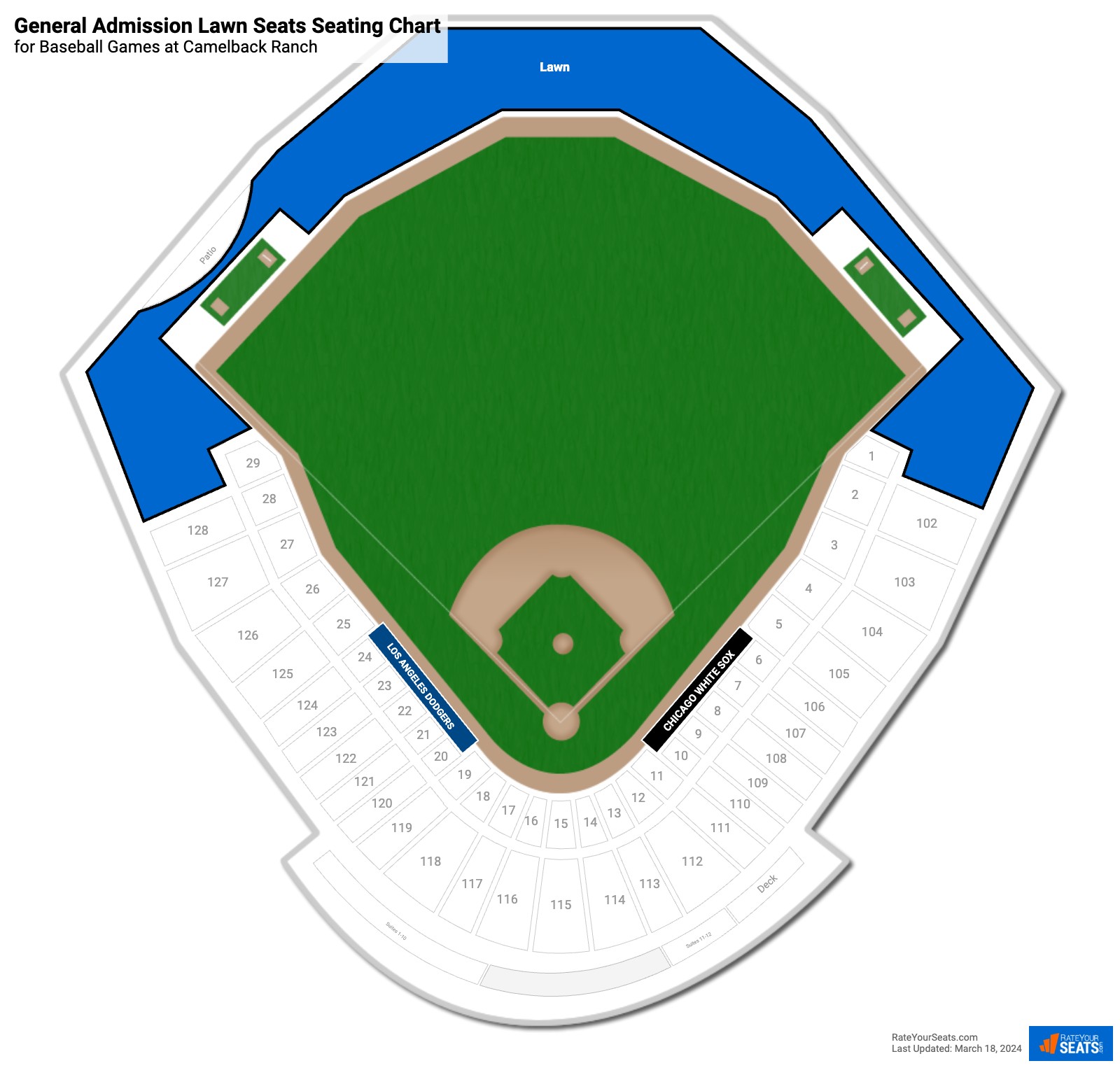 click to enlarge Baseball General Admission Lawn Seats Seating Chart at Camelback Ranch
