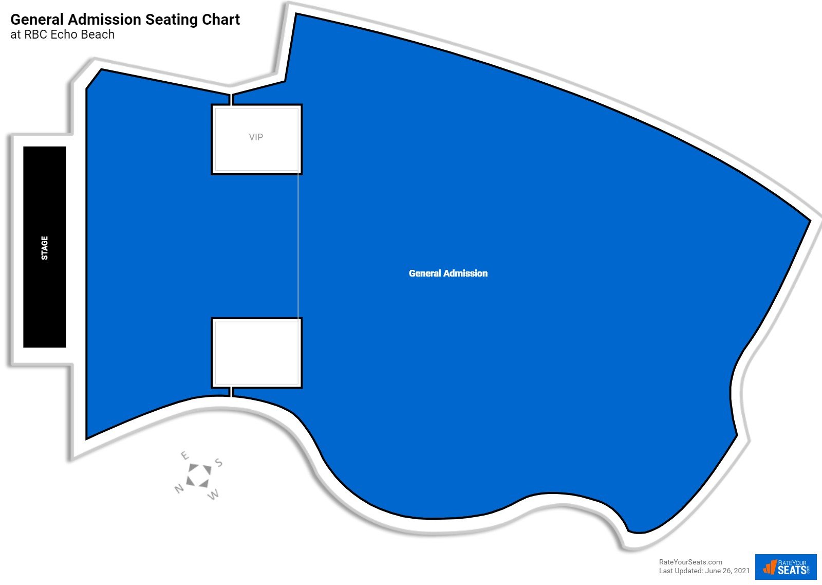 Concert General Admission Seating Chart at RBC Echo Beach