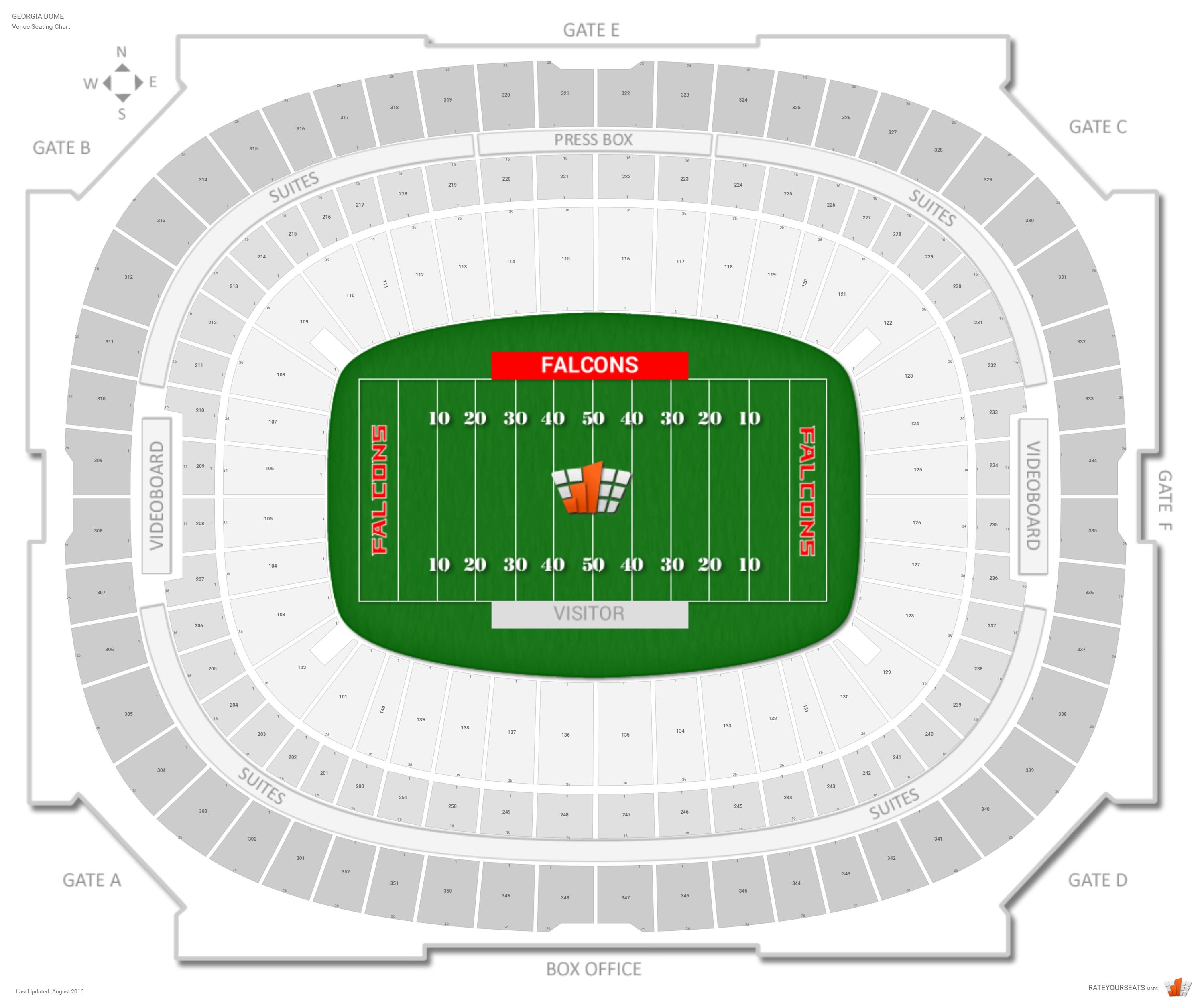 Georgia Dome Seating Guide Rateyourseats Com. georgia superdome seating cha...