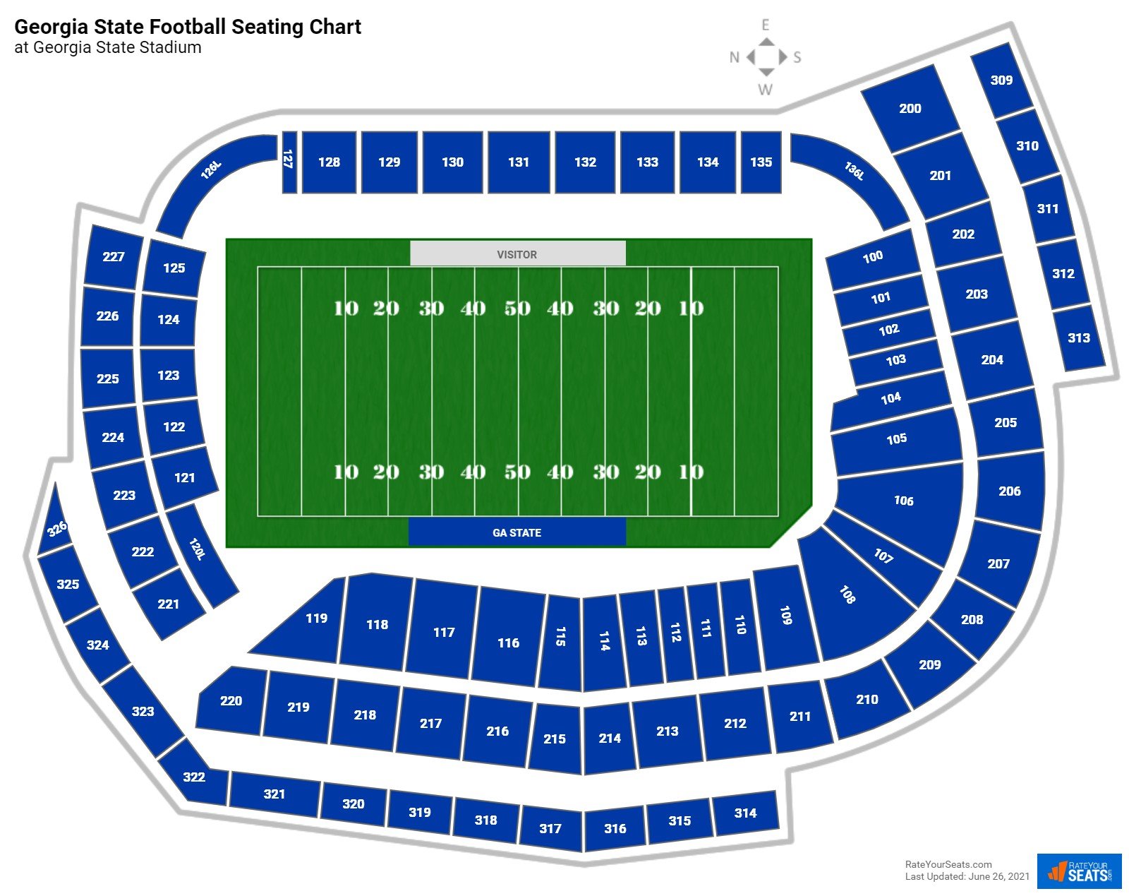 Georgia State Panthers Seating Chart at Center Parc Stadium