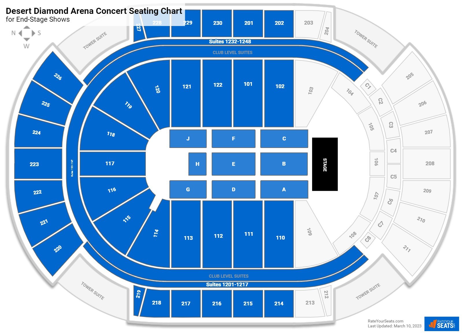 Desert Diamond Arena Seating Chart