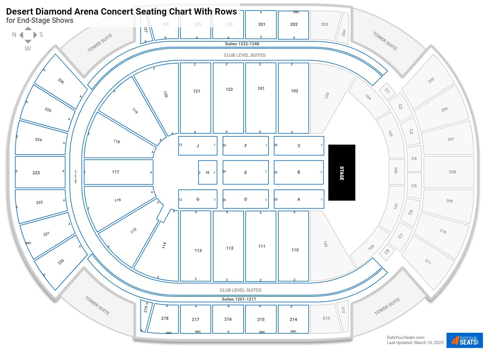 Desert Diamond Arena Seating Chart