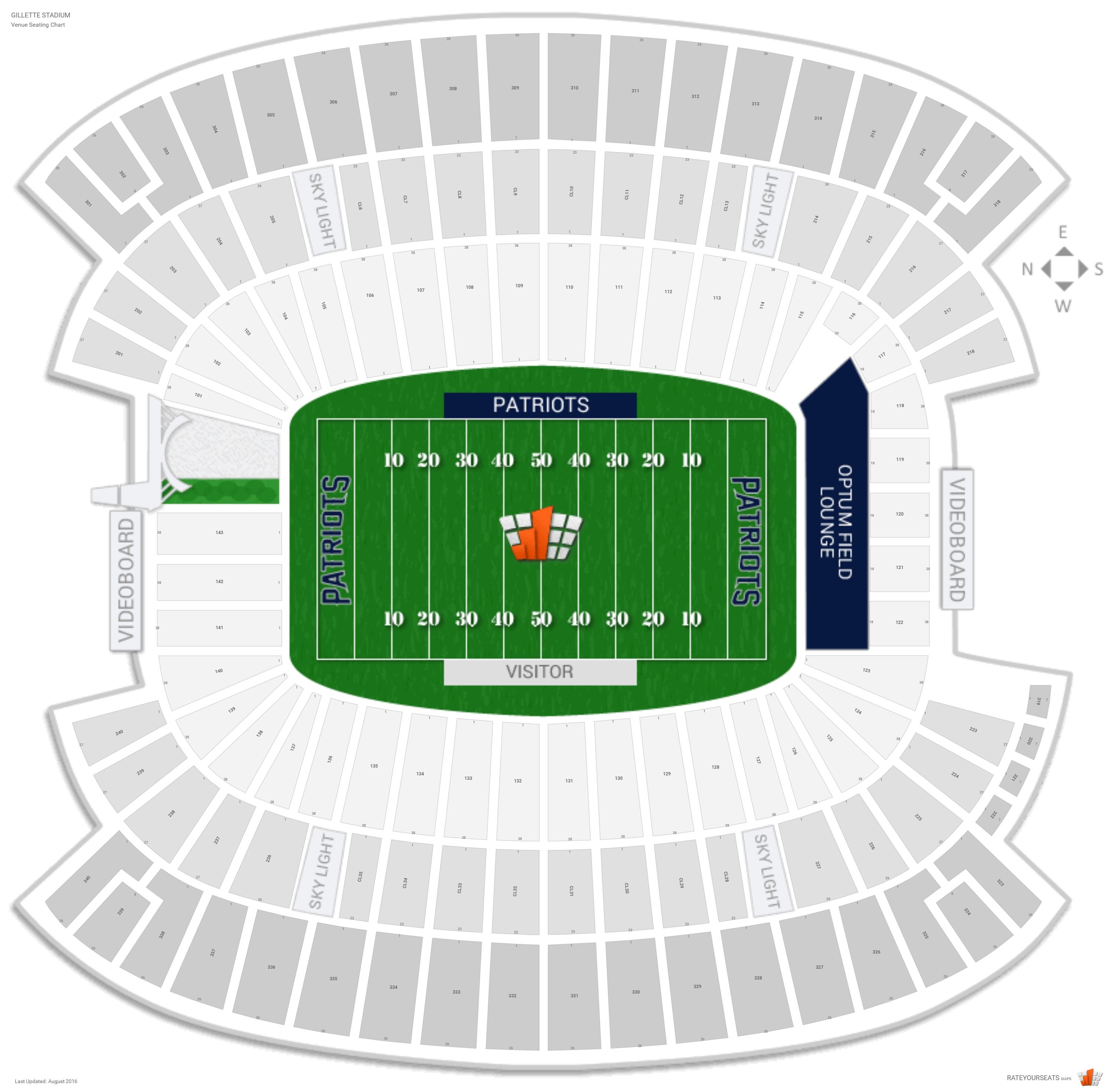 Gillette Stadium Virtual Seating Chart