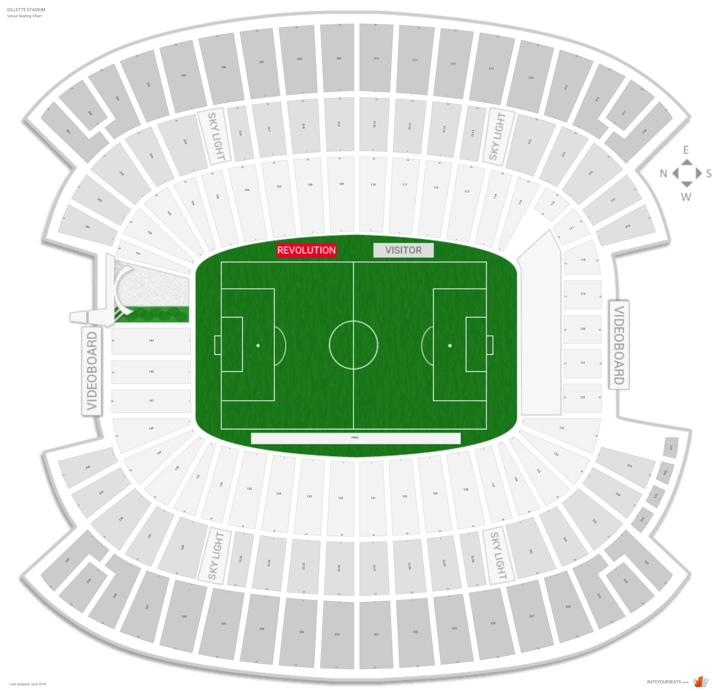 Gillette Stadium Seating Chart With Seat Numbers