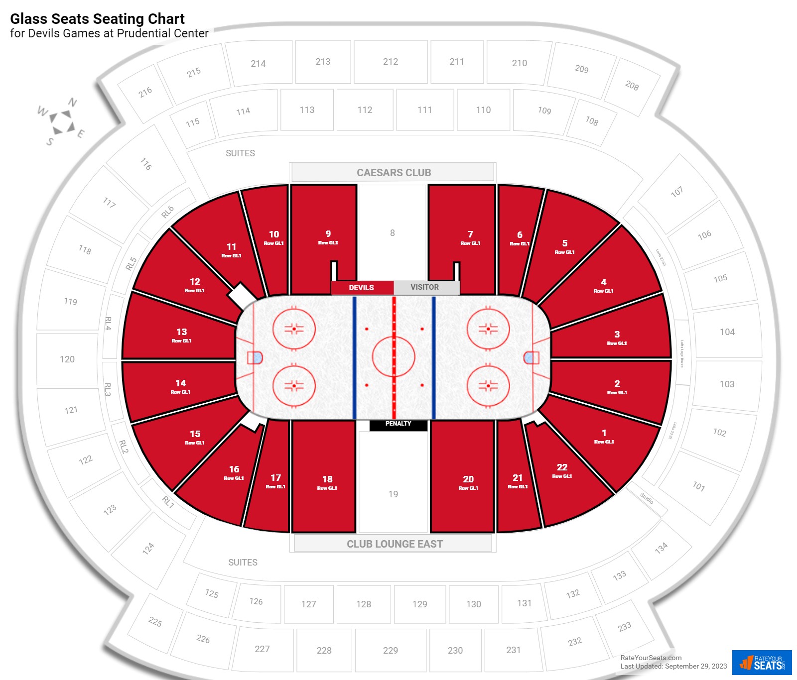 Devils Glass Seats Seating Chart at Prudential Center